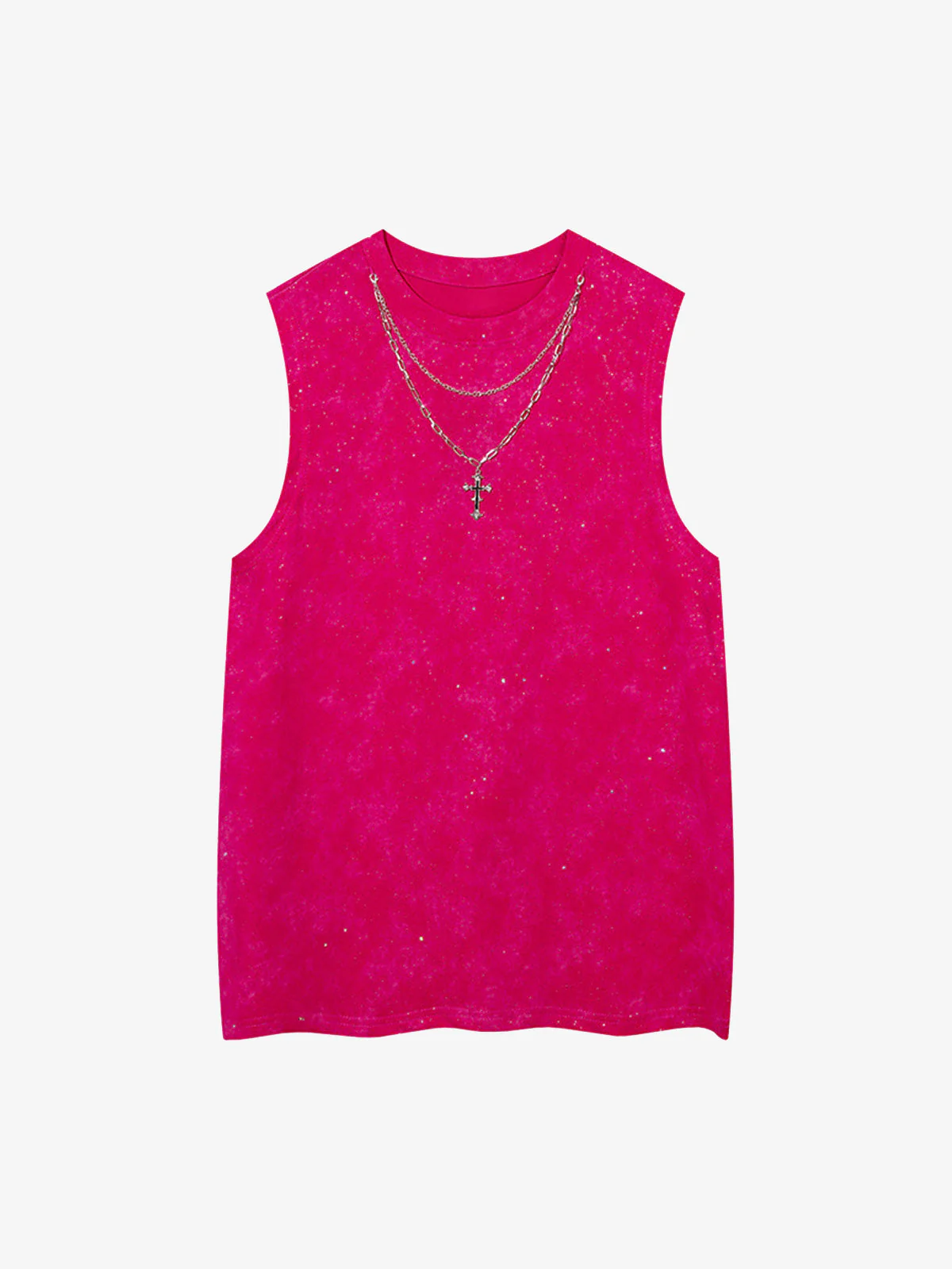 Retro Rhinestone Cross Chain Vest - Image 7