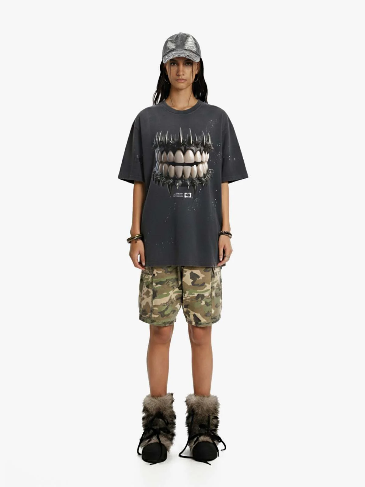 Spiked Teeth Graphic T-Shirt - Image 3