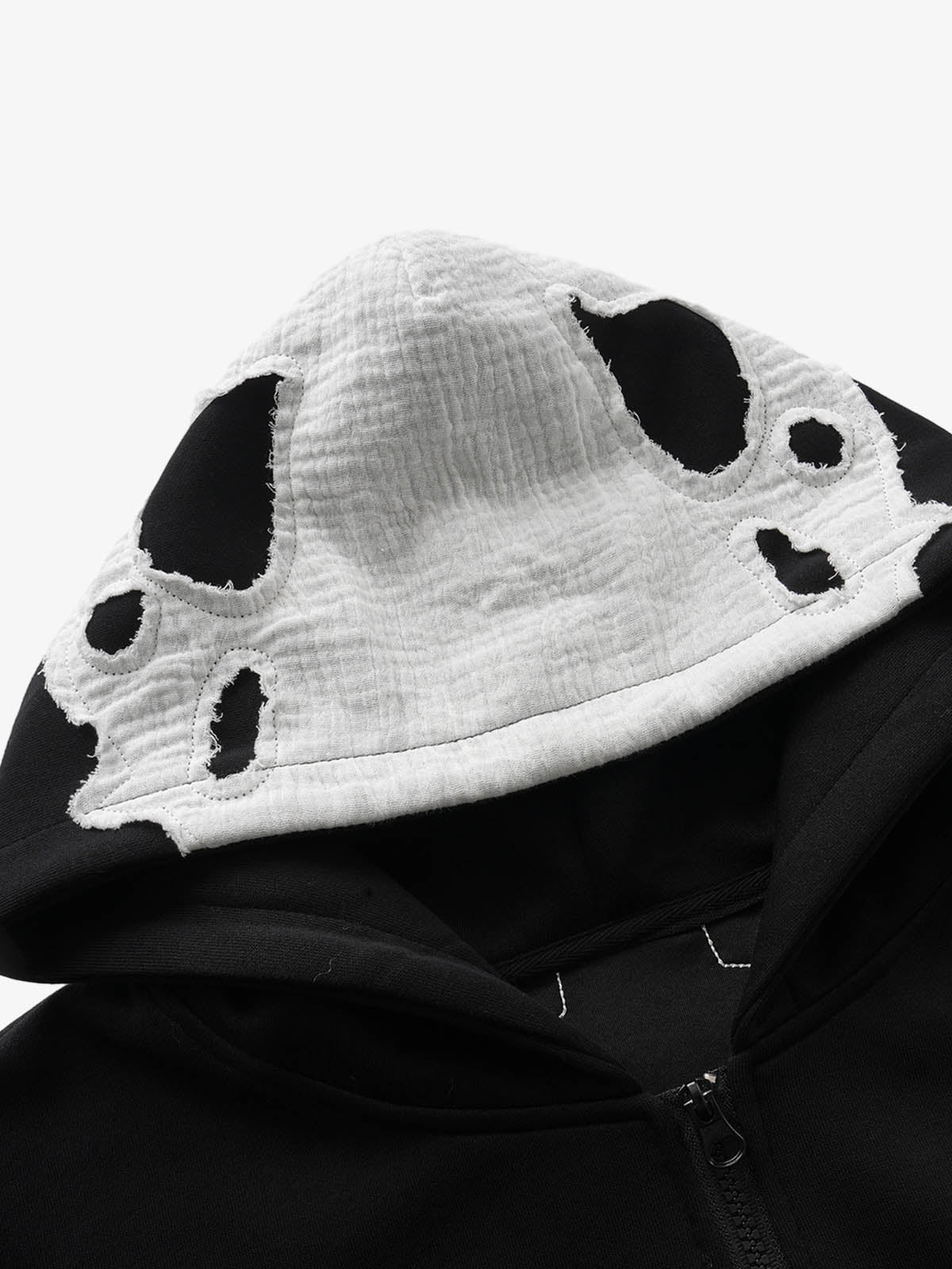 Spine Graphic Distressed Hood Zip Hoodie - Image 3