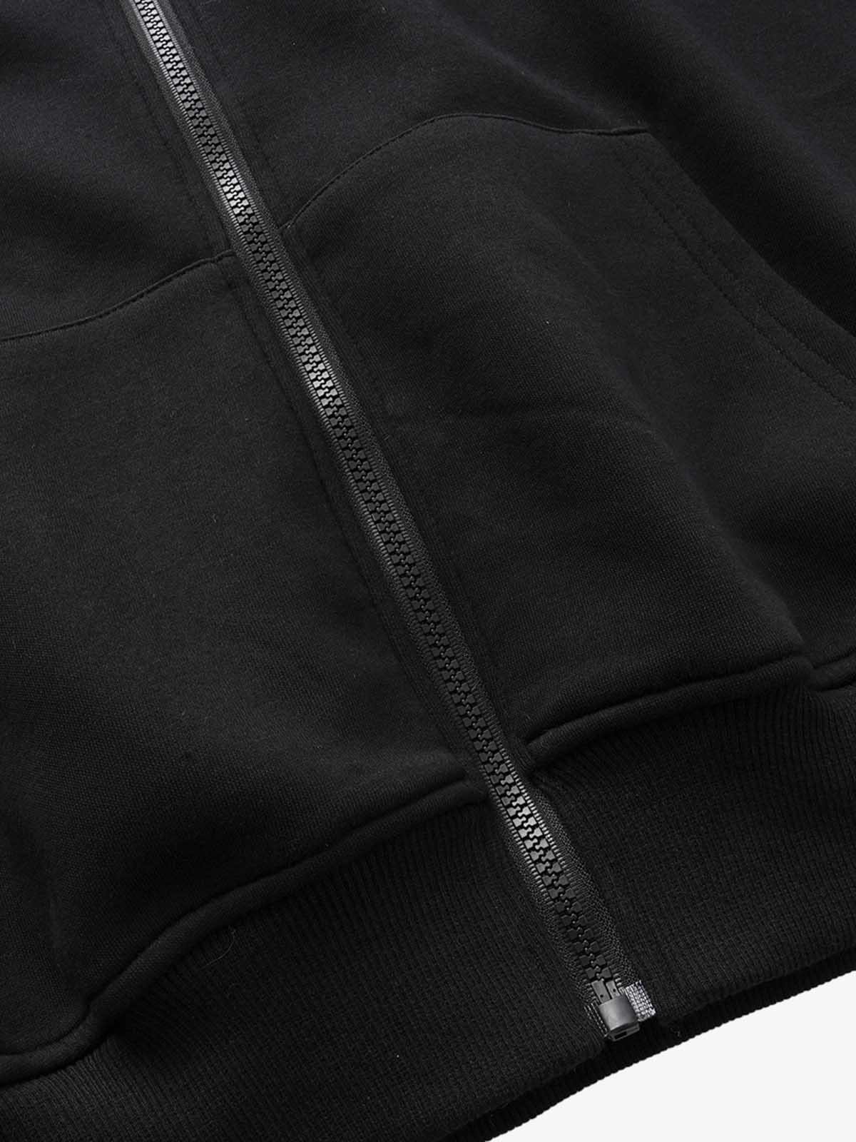 Spine Graphic Distressed Hood Zip Hoodie - Image 4