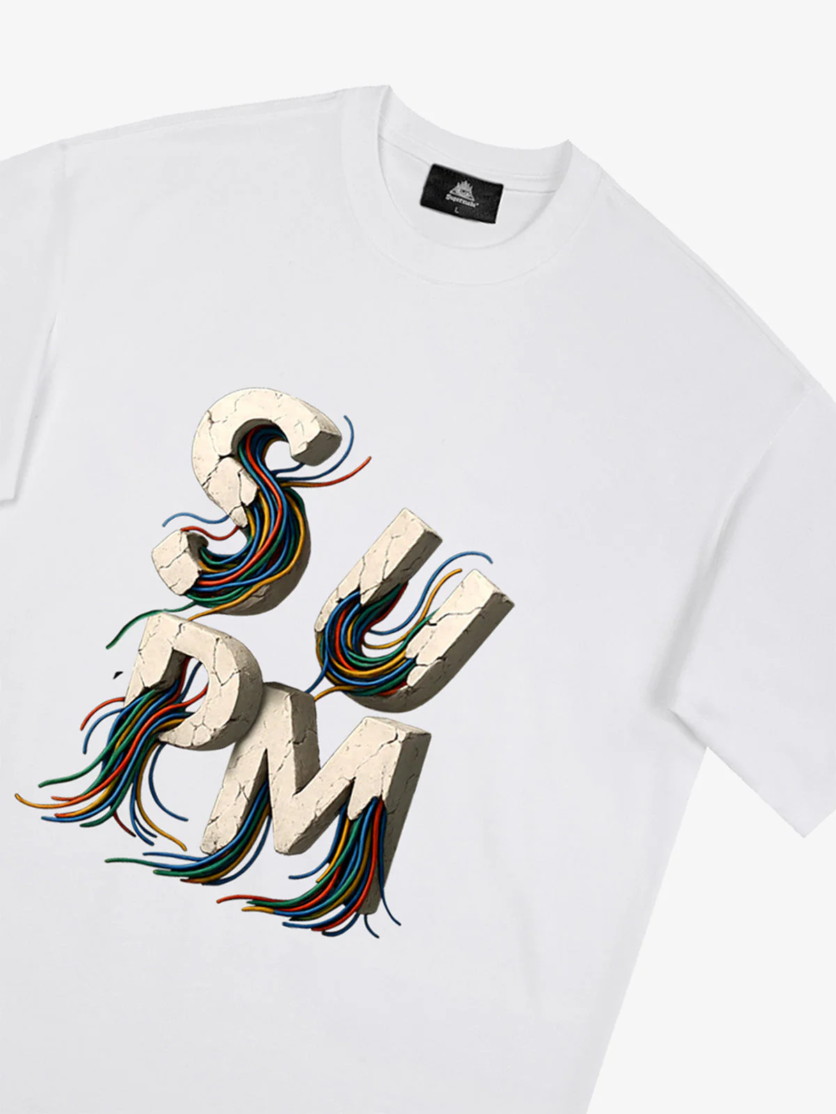 SPMD Letter Cable Graphic T-Shirt - Image 10