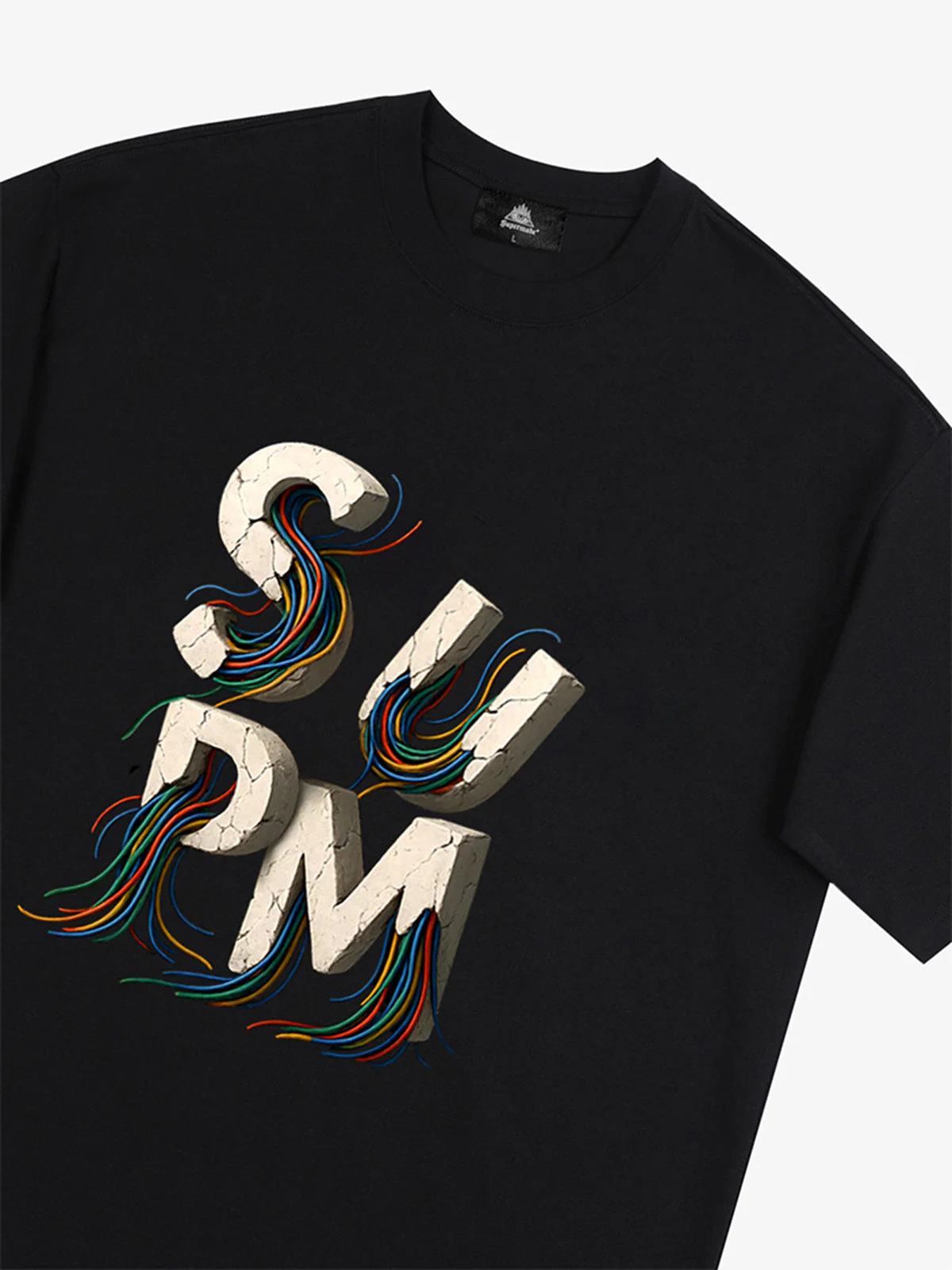 SPMD Letter Cable Graphic T-Shirt - Image 12