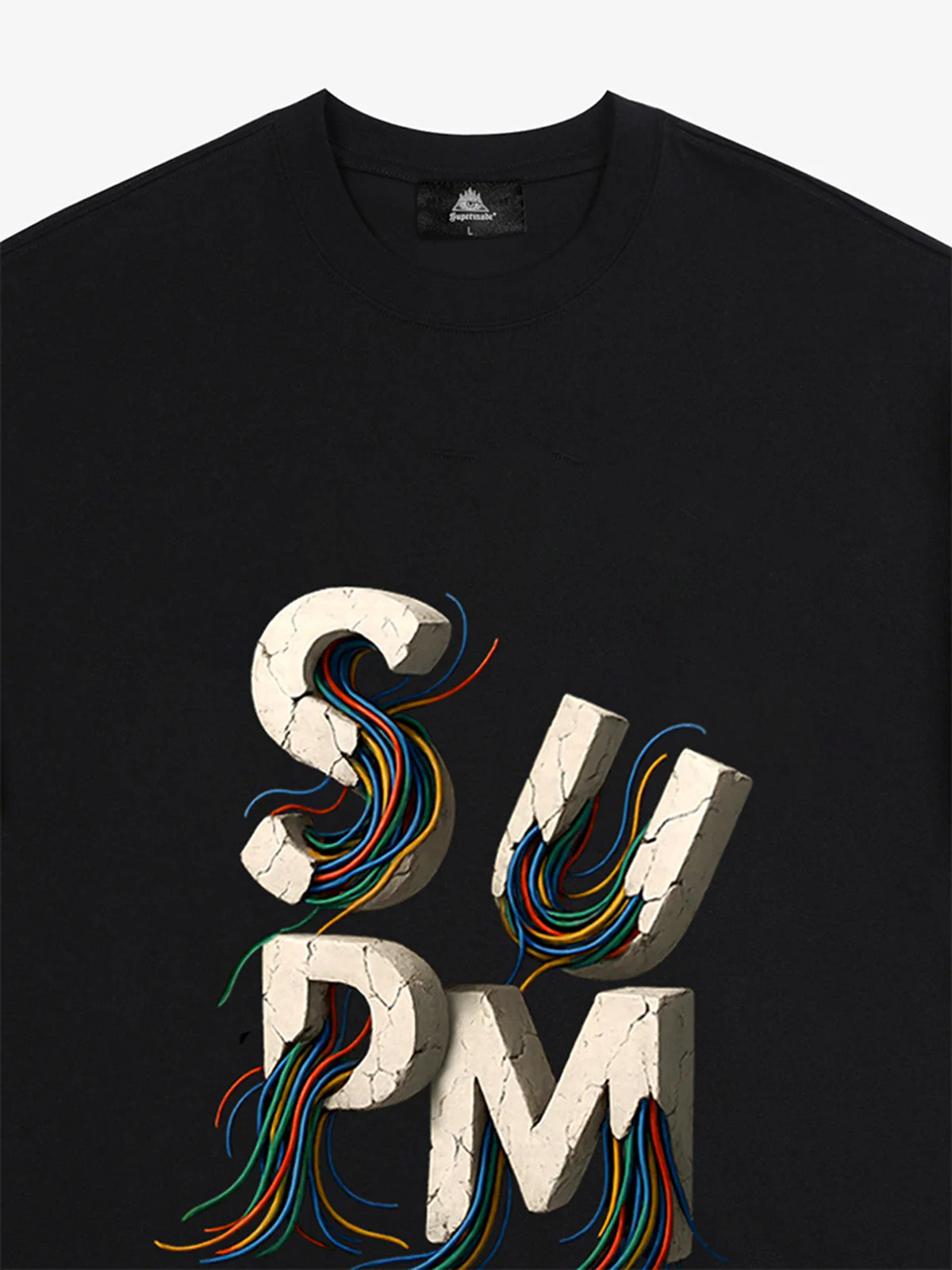 SPMD Letter Cable Graphic T-Shirt - Image 14