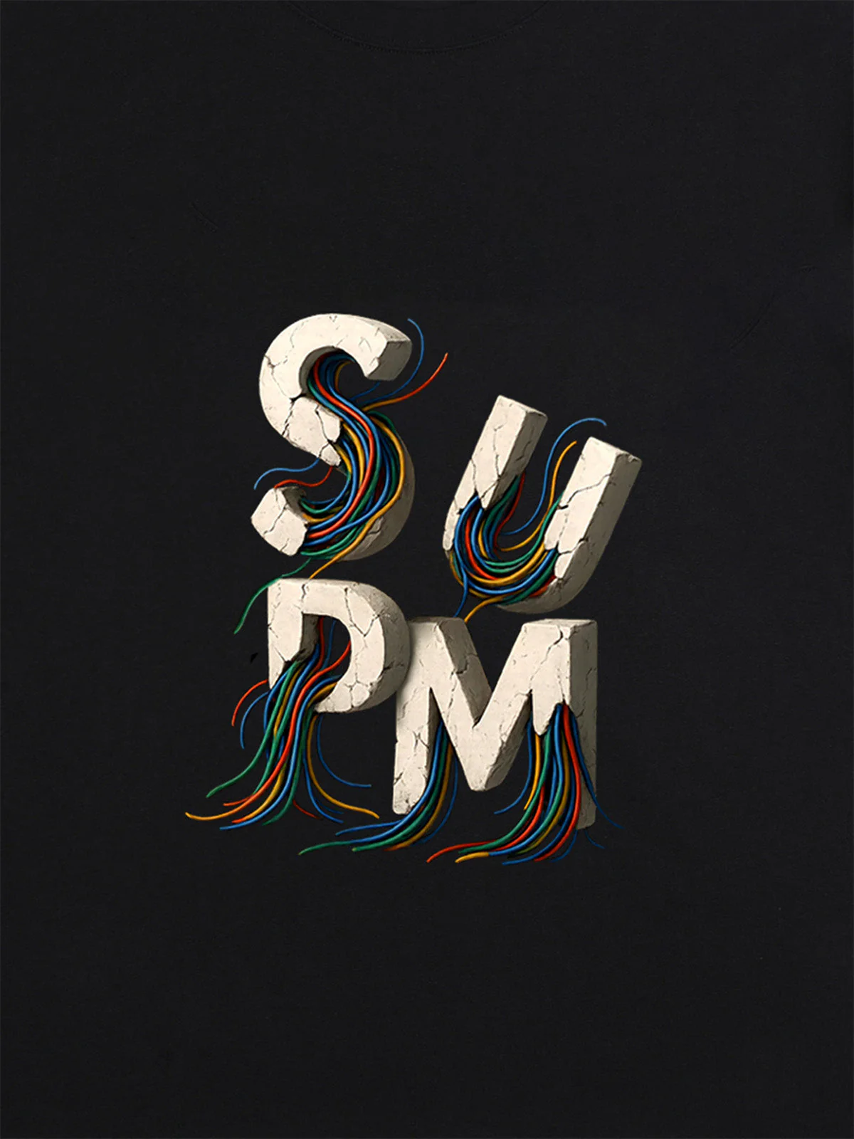 SPMD Letter Cable Graphic T-Shirt - Image 15