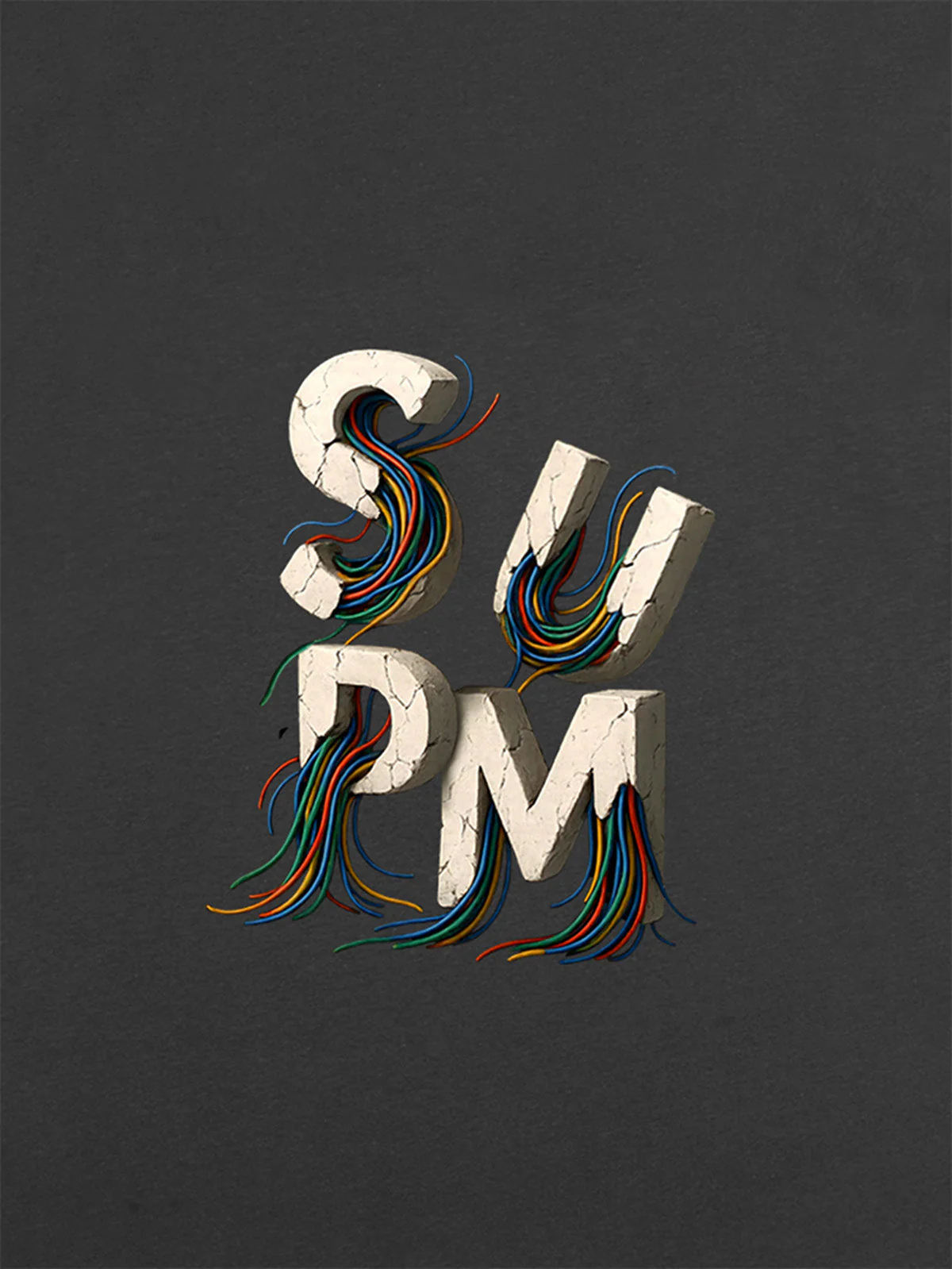 SPMD Letter Cable Graphic T-Shirt - Image 17