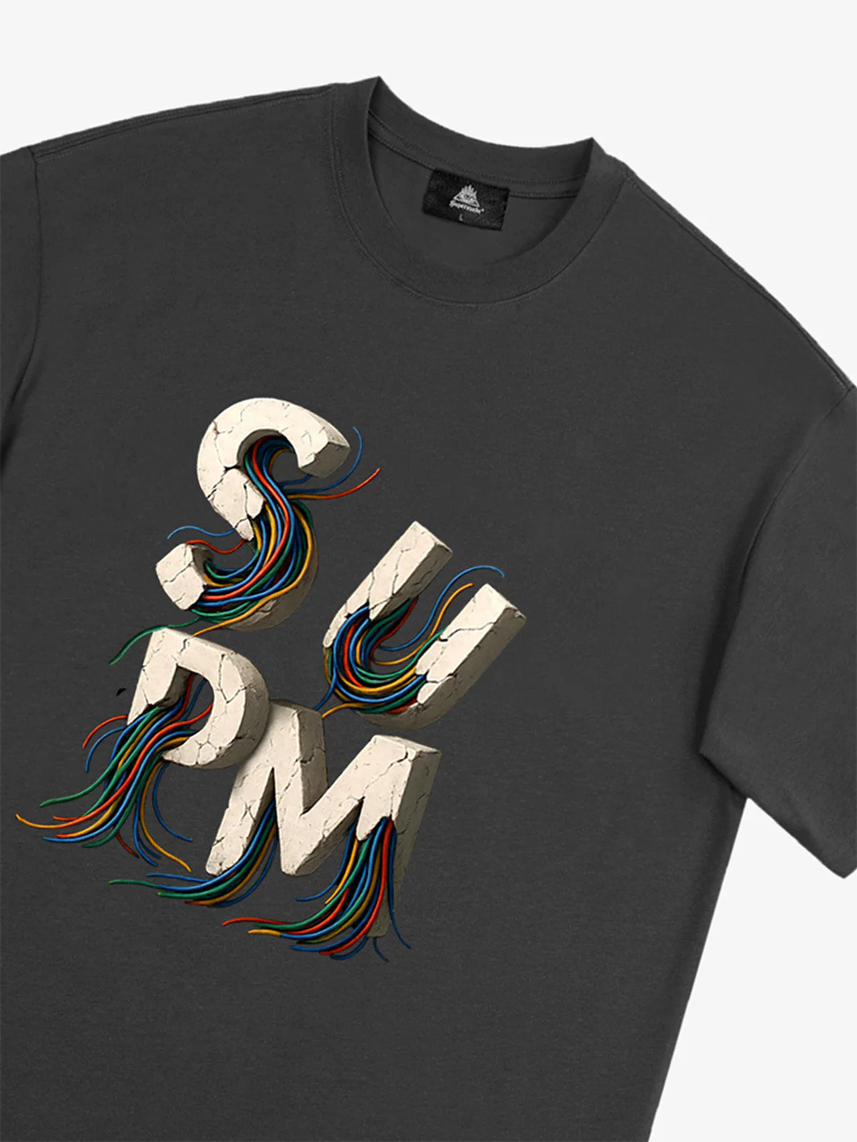 SPMD Letter Cable Graphic T-Shirt - Image 22