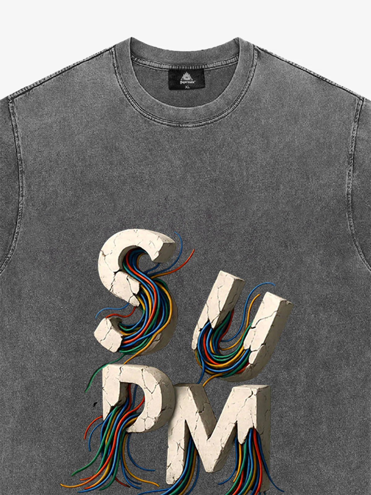 SPMD Letter Cable Graphic T-Shirt - Image 23