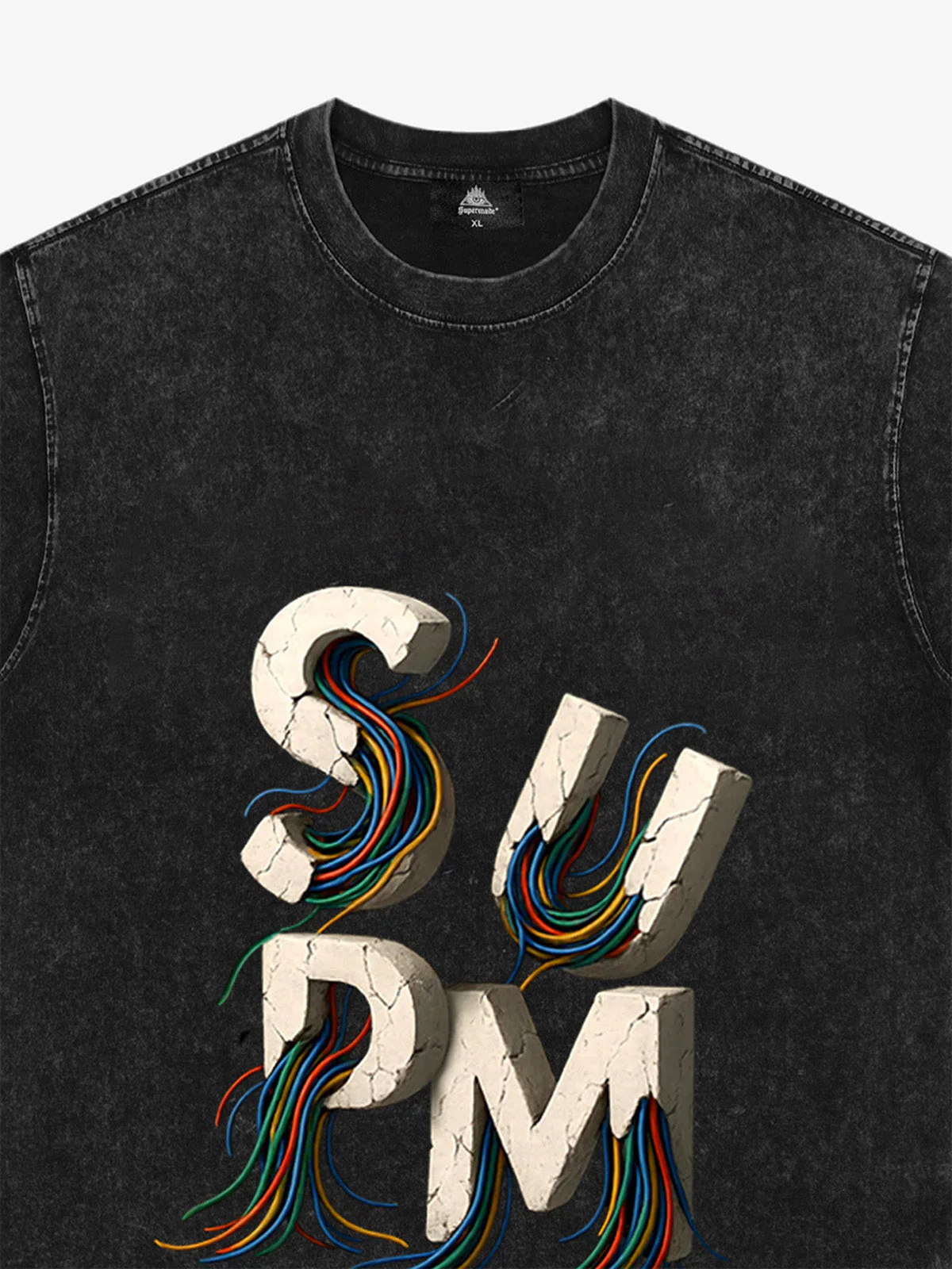 SPMD Letter Cable Graphic T-Shirt - Image 24