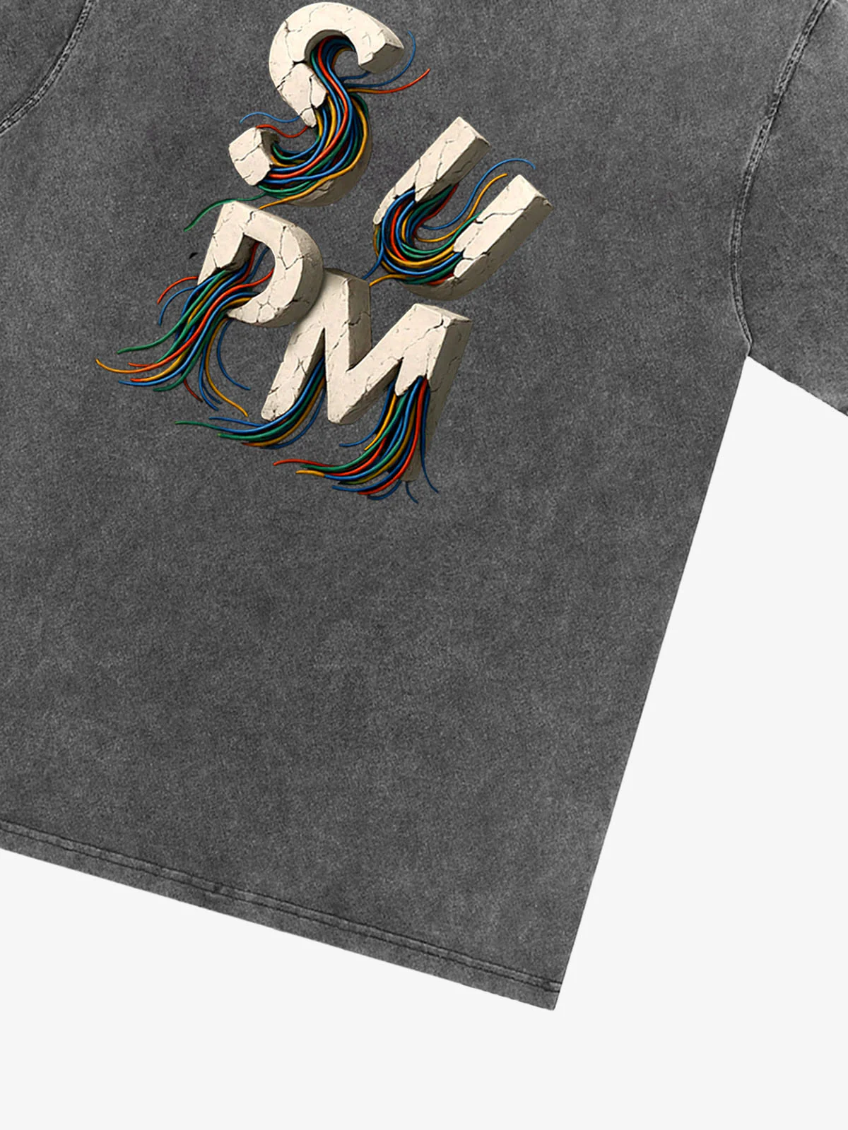SPMD Letter Cable Graphic T-Shirt - Image 25