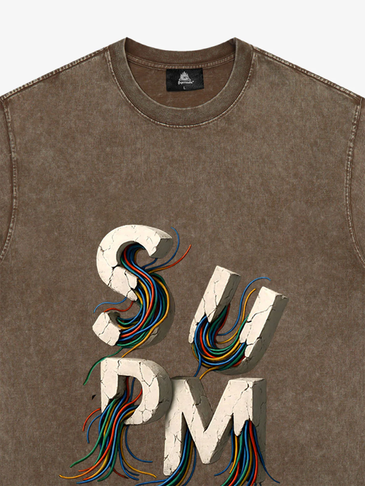 SPMD Letter Cable Graphic T-Shirt - Image 26