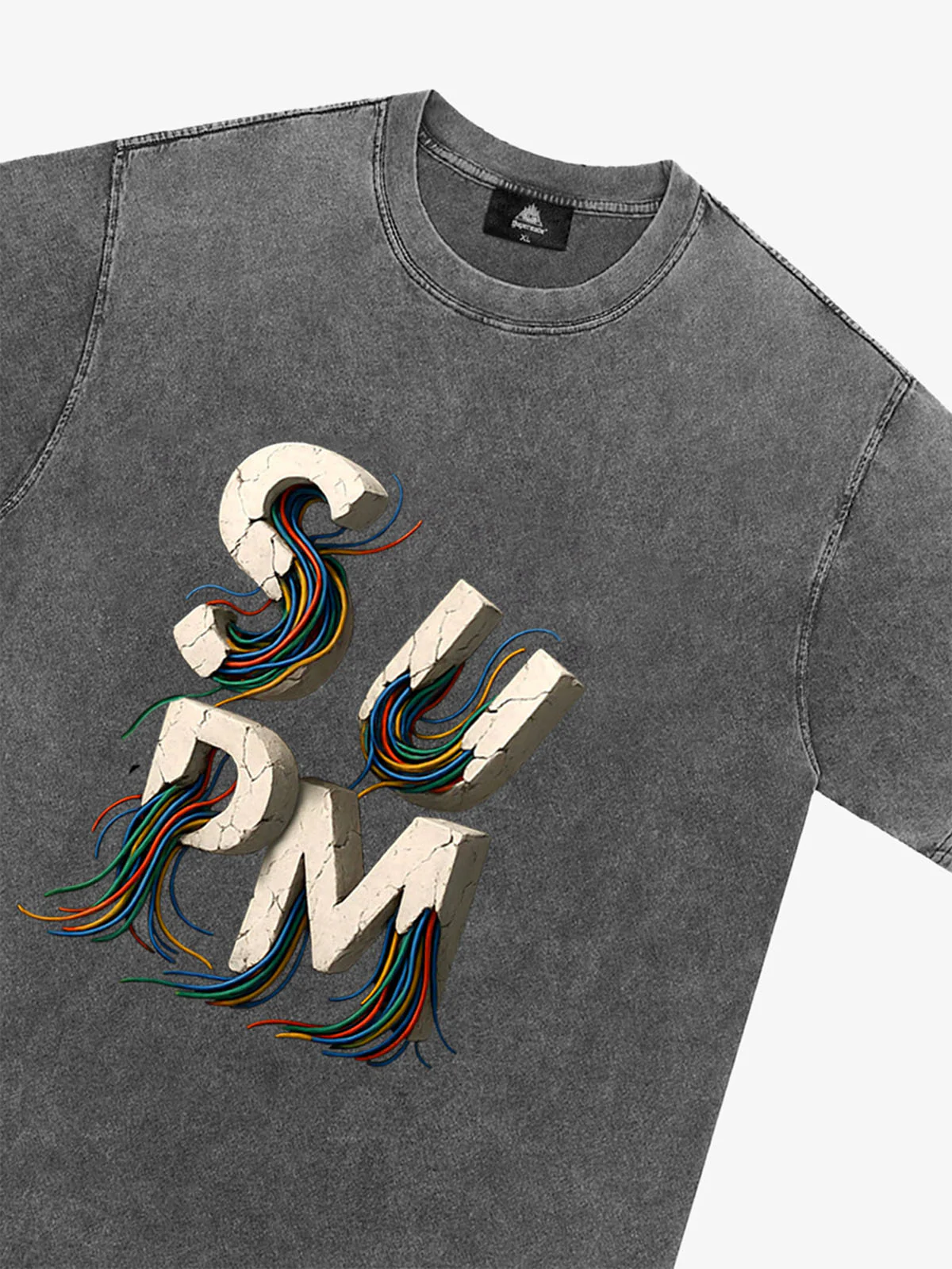 SPMD Letter Cable Graphic T-Shirt - Image 28