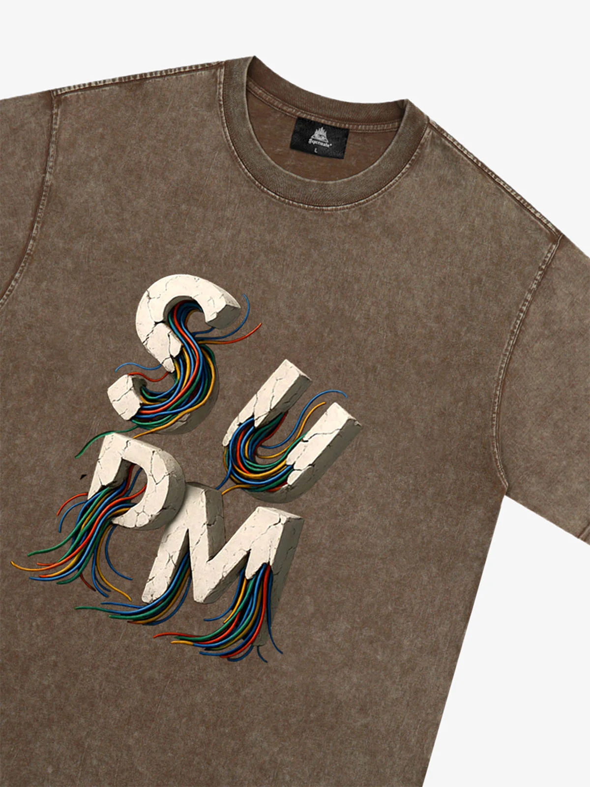 SPMD Letter Cable Graphic T-Shirt - Image 31