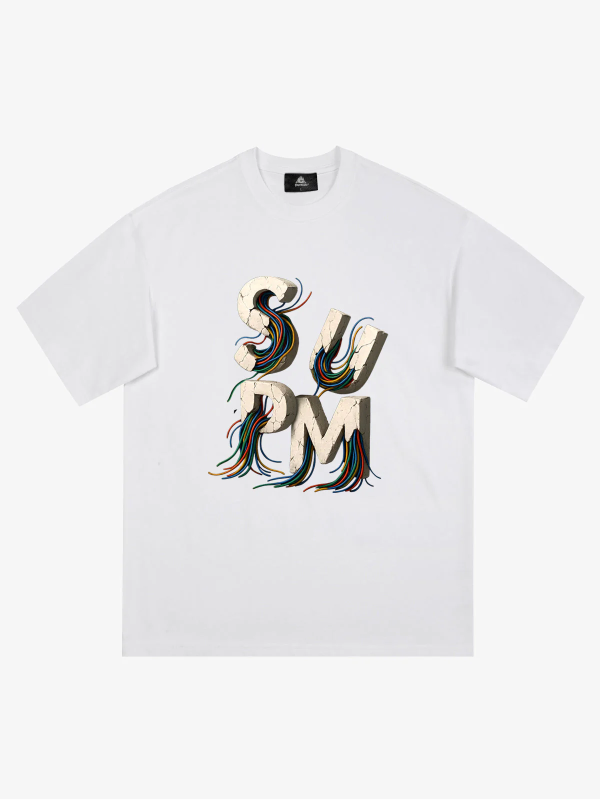 SPMD Letter Cable Graphic T-Shirt - Image 6