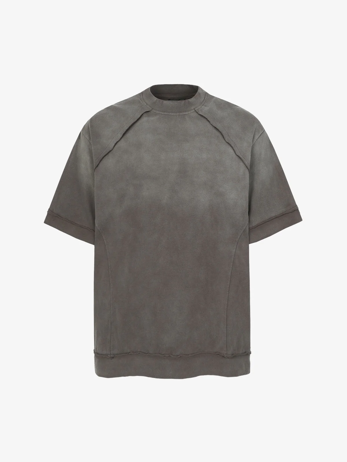 Spray Washed Raw Edge Raglan Knit T-Shirt - Image 3