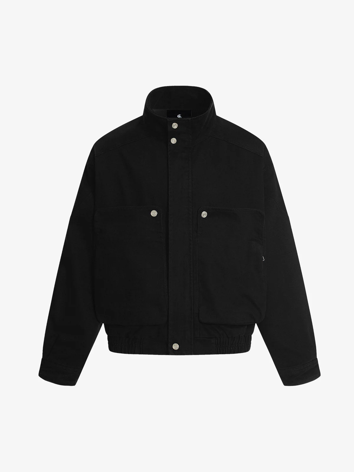 Stand Collar Elastic Hem Pocket Jacket - Image 2