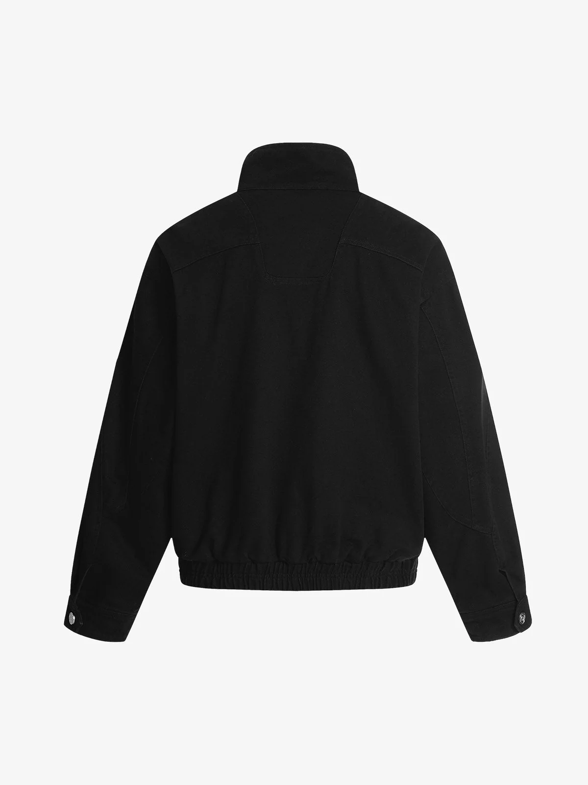 Stand Collar Elastic Hem Pocket Jacket - Image 4