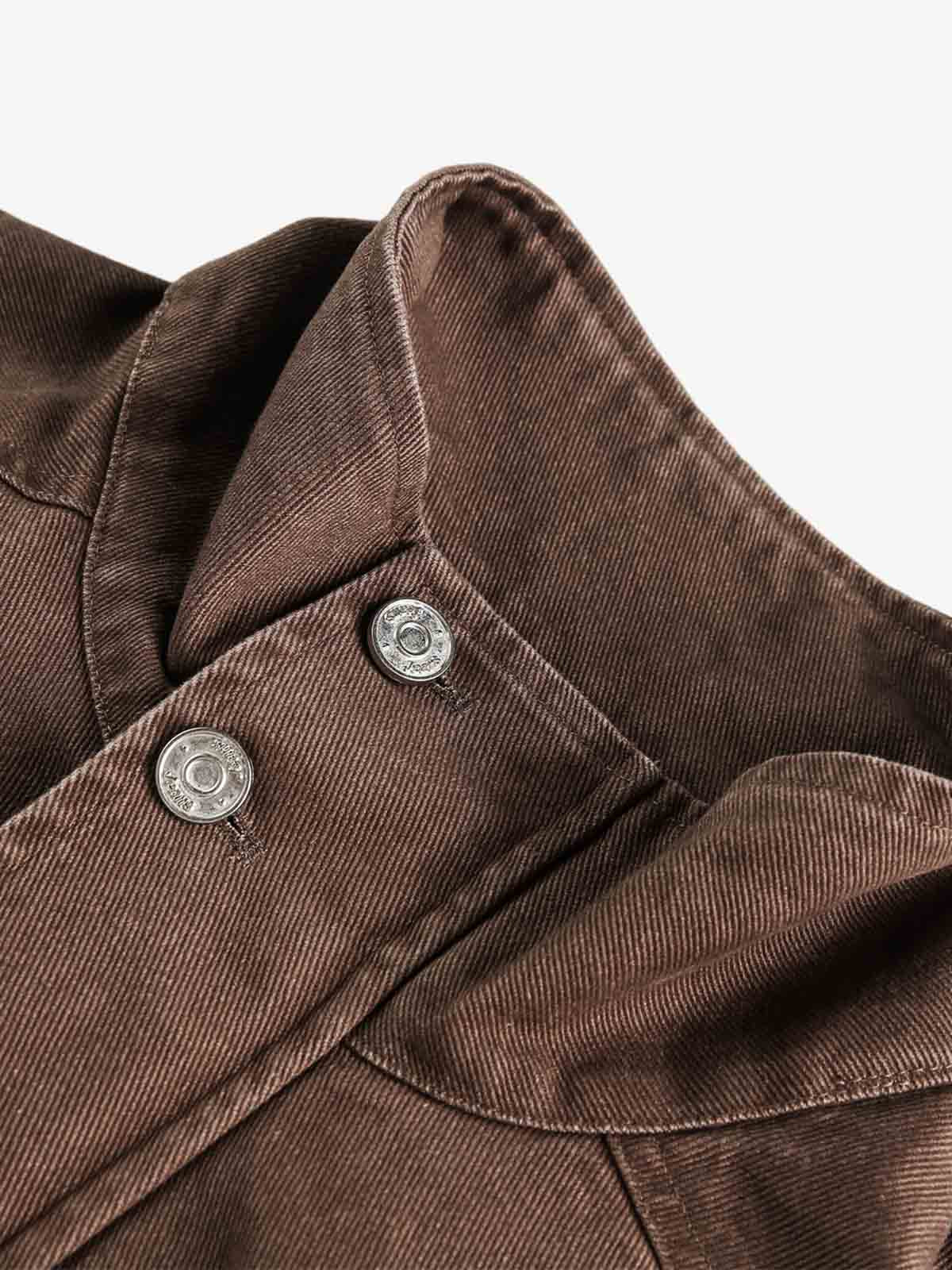 Stand Collar Elastic Hem Pocket Jacket - Image 6