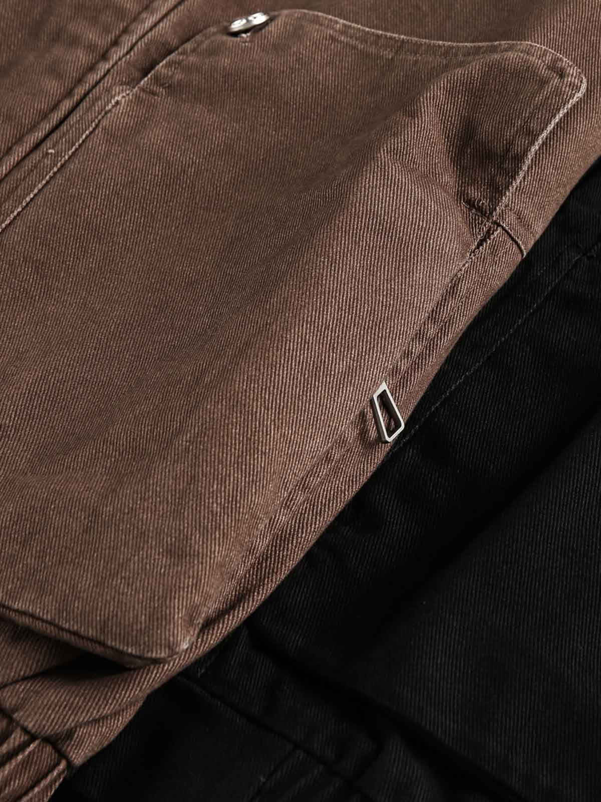 Stand Collar Elastic Hem Pocket Jacket - Image 7