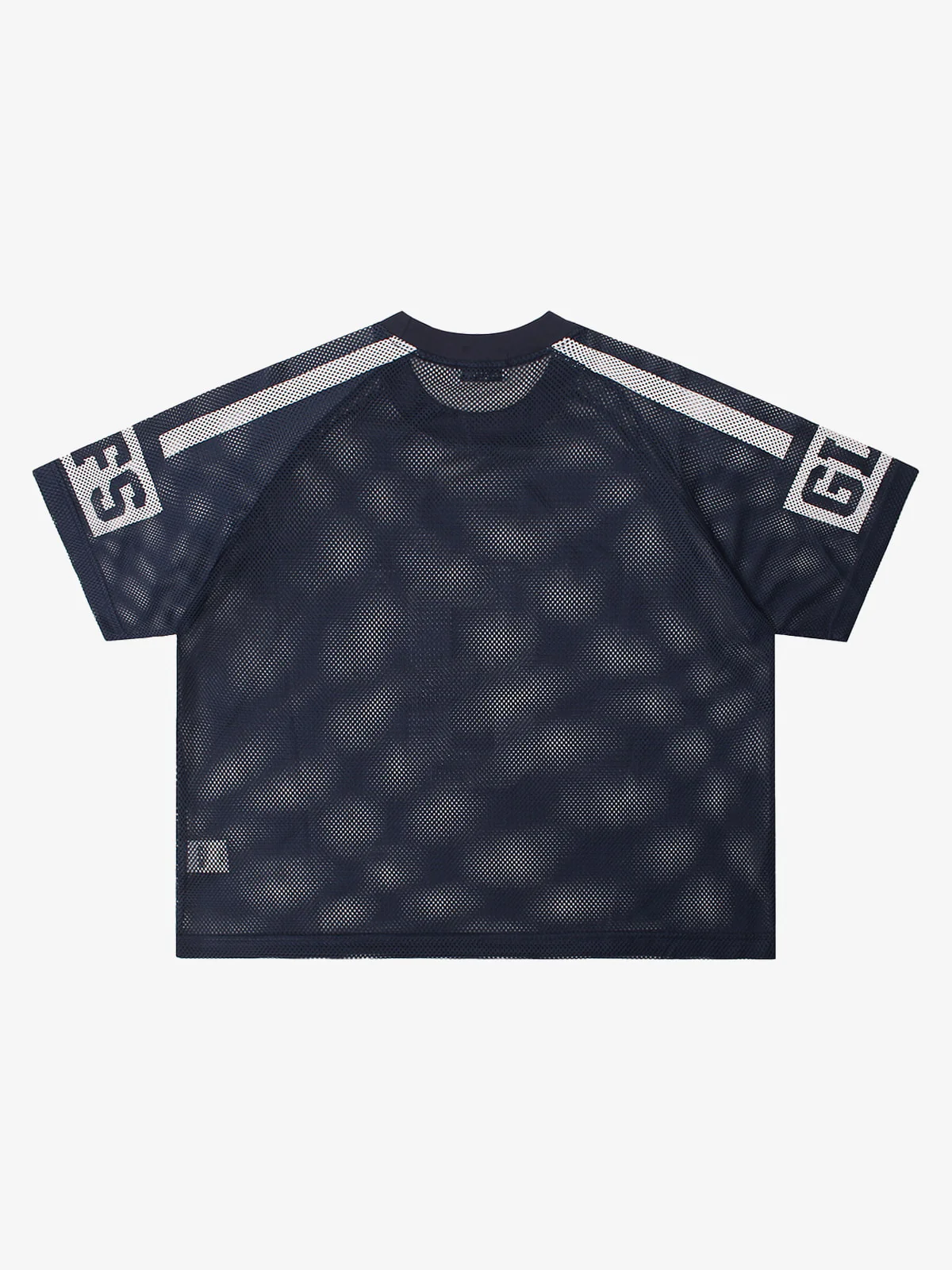 Star Design Number 8 Cropped Sleeve Stripes Jersey T-Shirt - Image 8