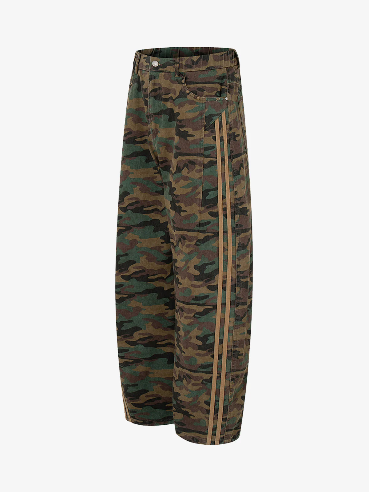 Street Camouflage Side-Striped Jeans - Image 6