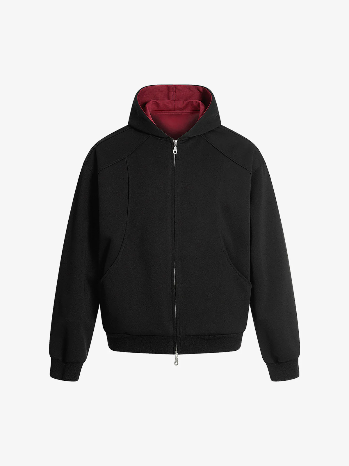 Street Deconstructed Split Zippered Hooded Sweatshirt - Image 2