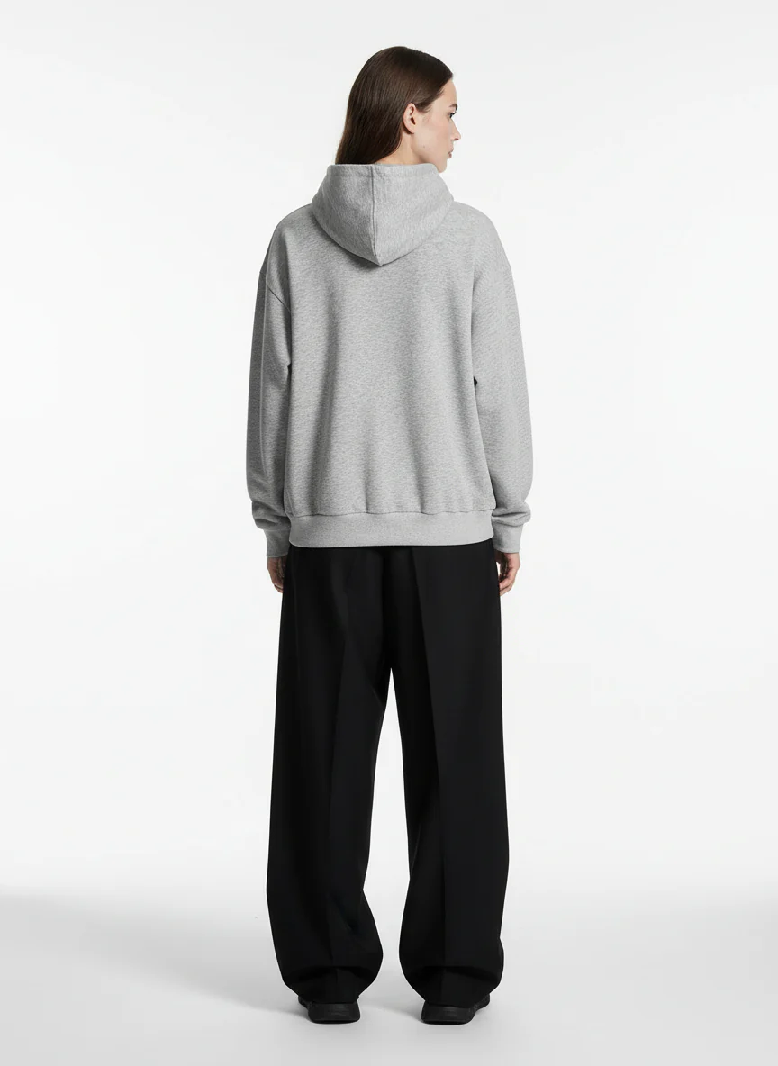 Street Deconstructed Split Zippered Hooded Sweatshirt - Image 5