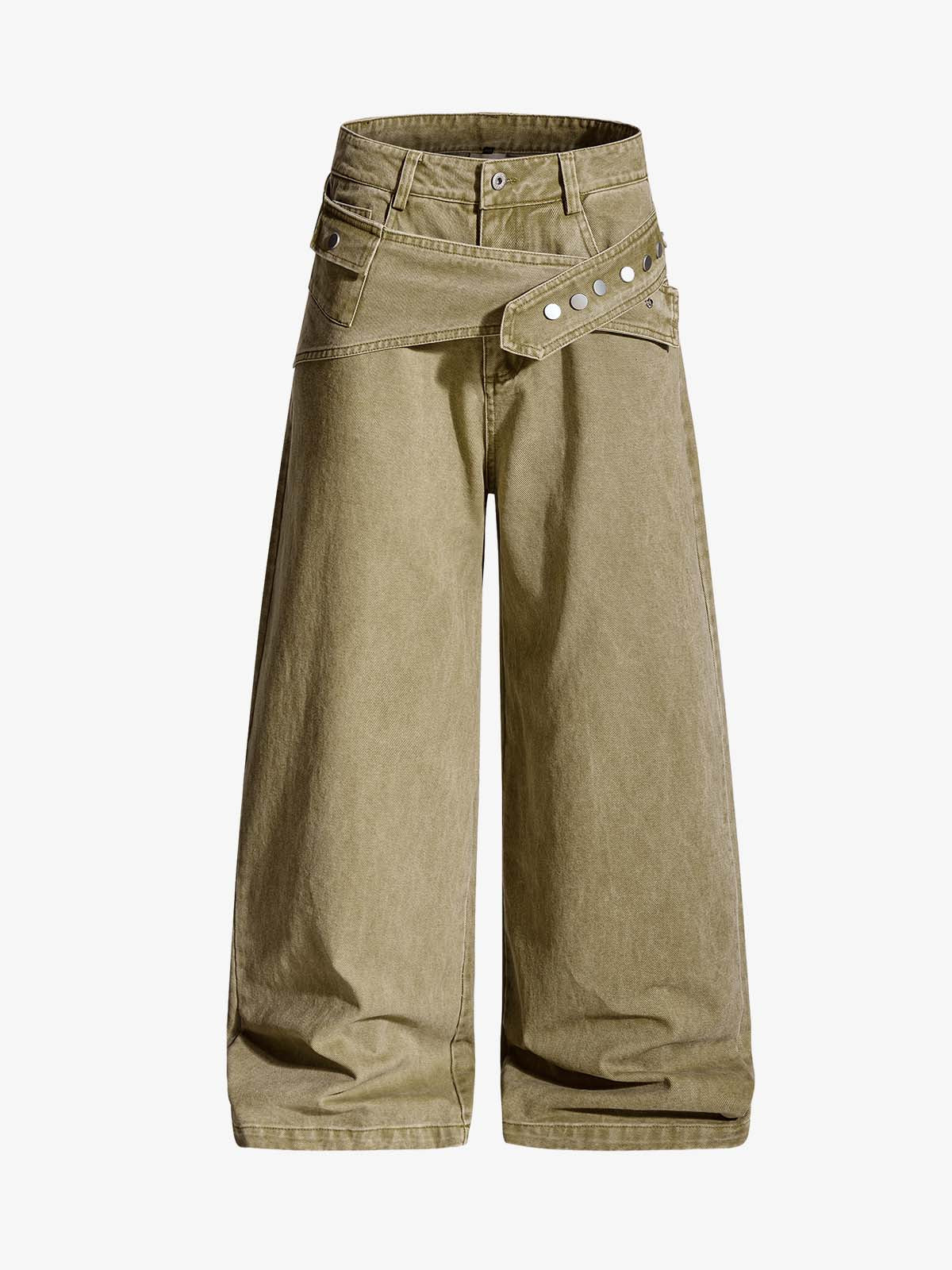 Street Detachable Belt Baggy Pants - Image 5