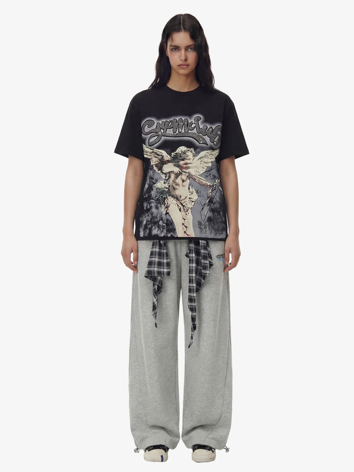 Street Detachable Plaid Waistband Machete Casual Pants - Image 4