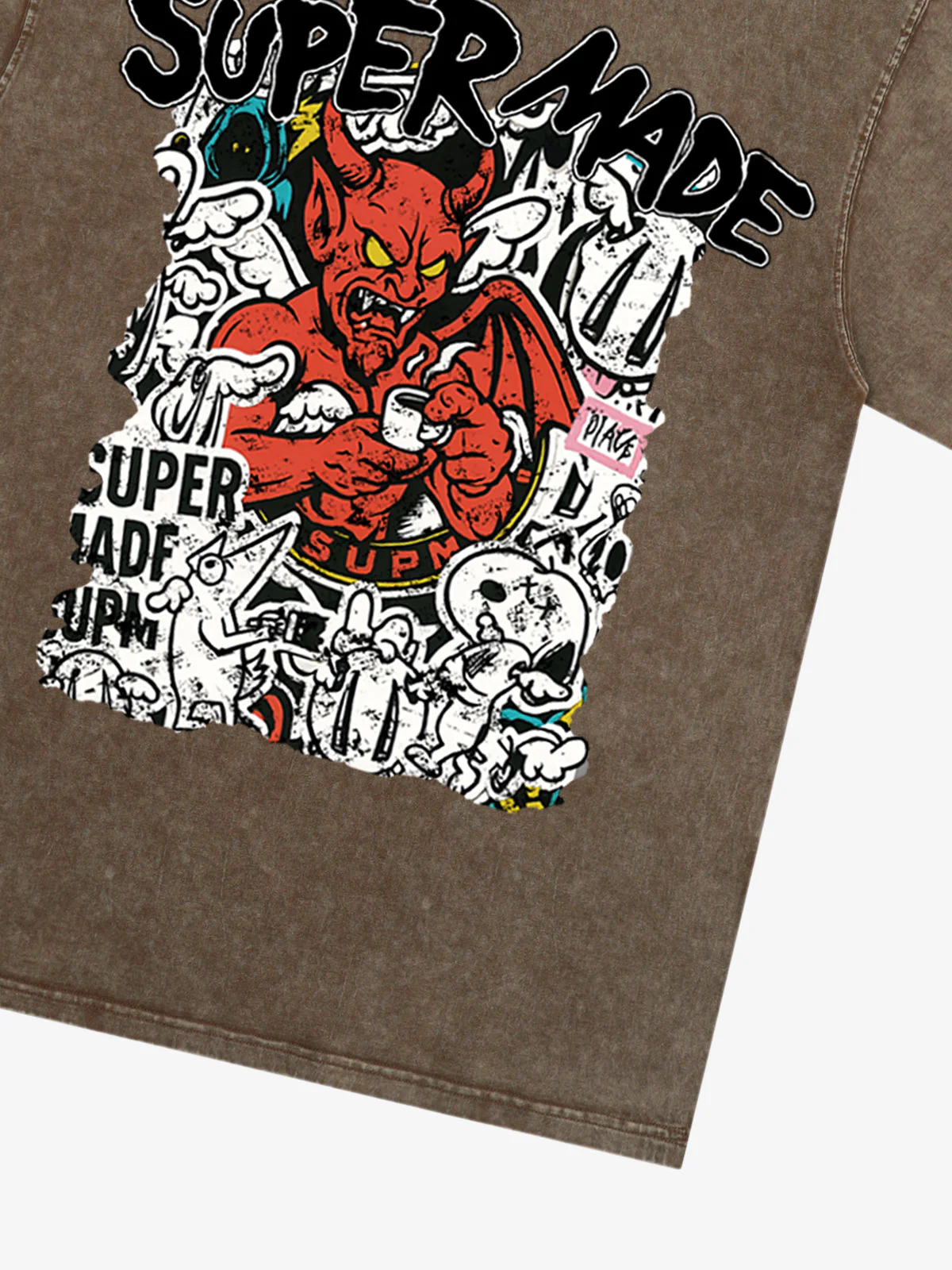 Street Devil Collage Pattern T-shirt - Image 10