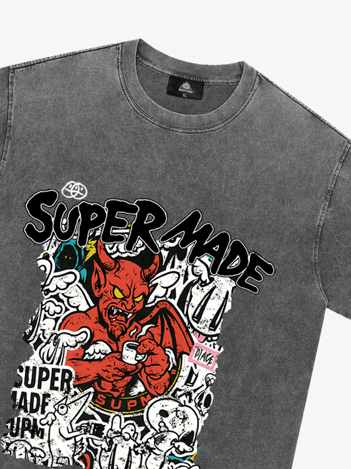 Street Devil Collage Pattern T-shirt - Image 11