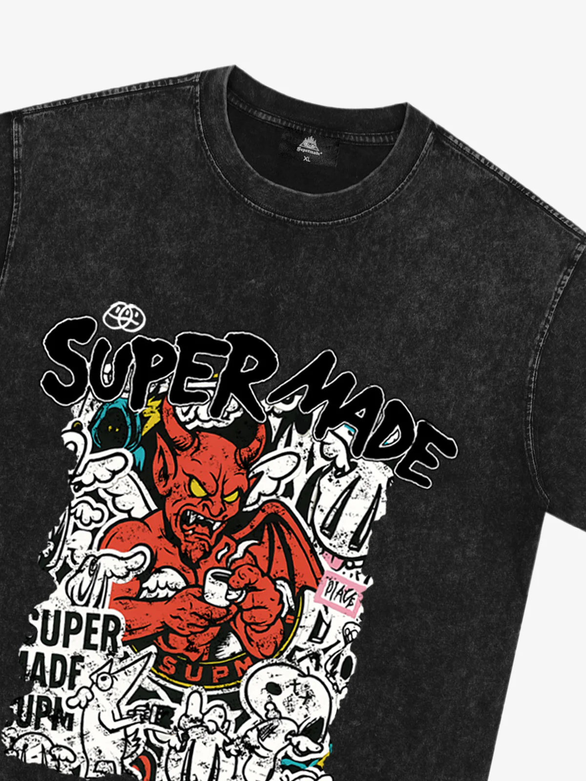 Street Devil Collage Pattern T-shirt - Image 13