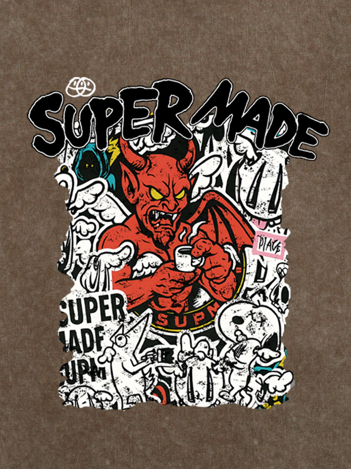 Street Devil Collage Pattern T-shirt - Image 15