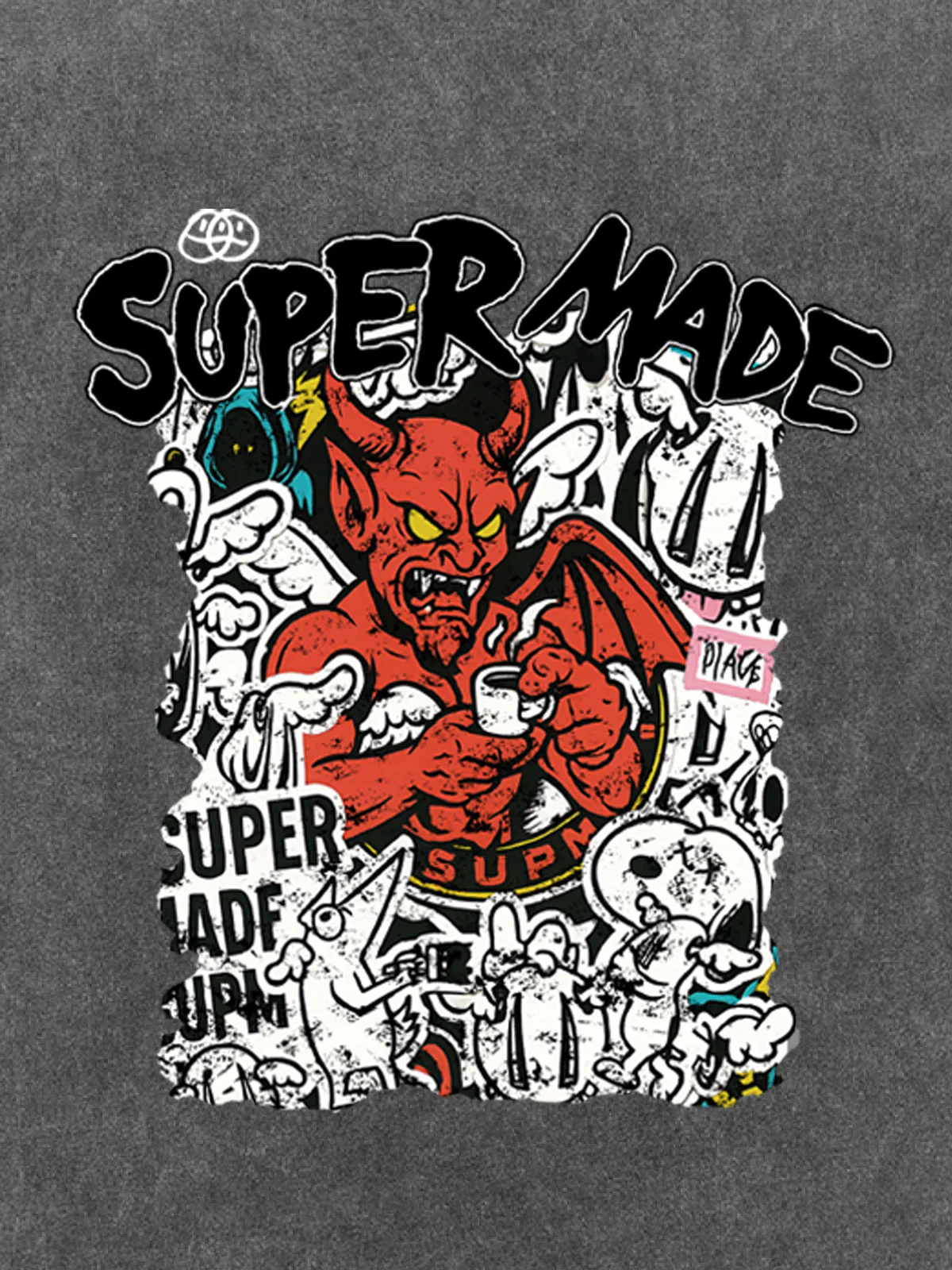 Street Devil Collage Pattern T-shirt - Image 16
