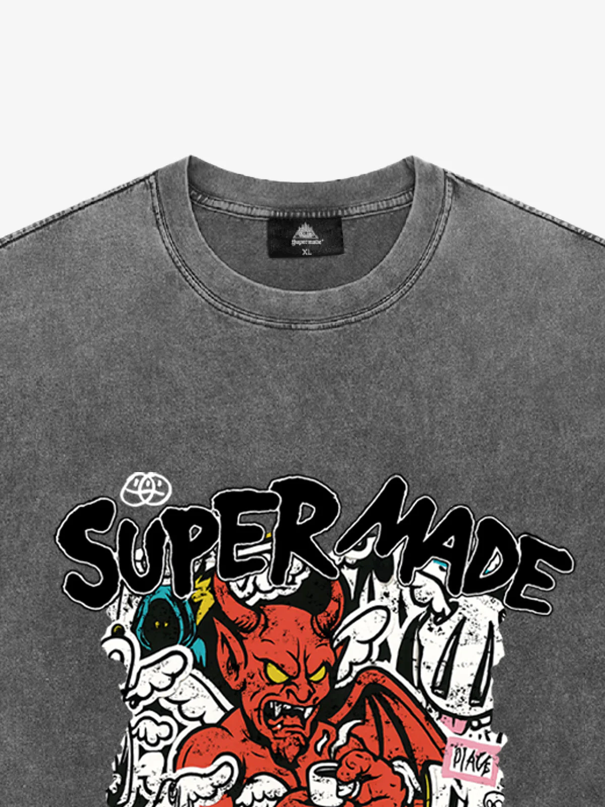 Street Devil Collage Pattern T-shirt - Image 5