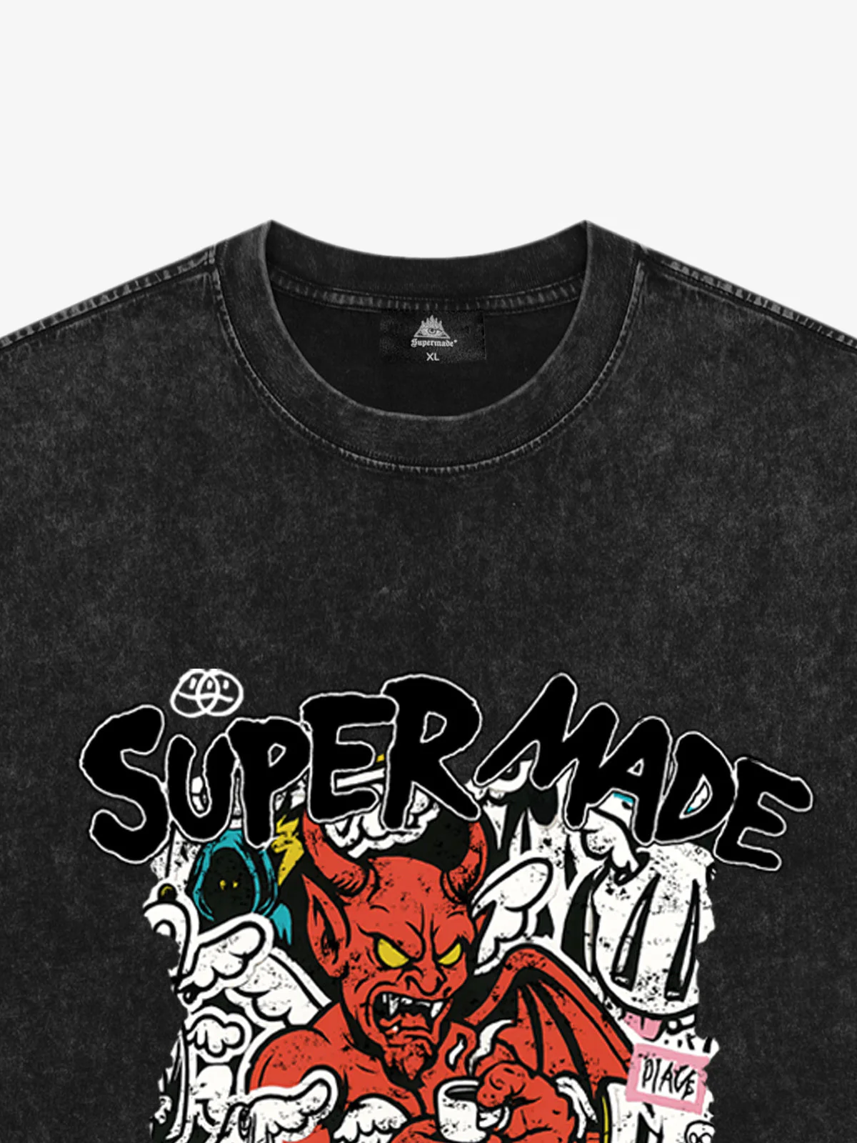 Street Devil Collage Pattern T-shirt - Image 6