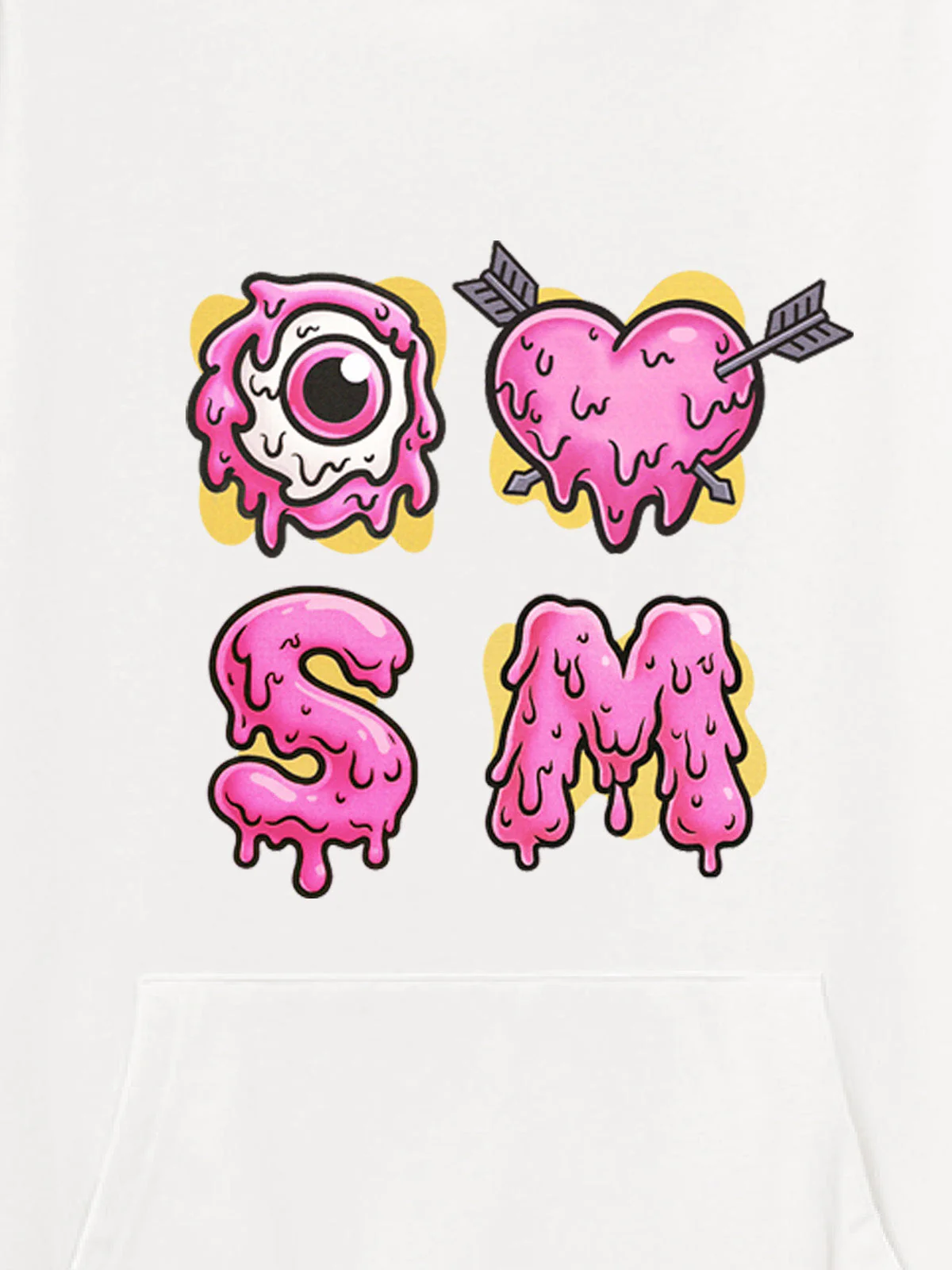 Street Dripping Letter Eyeball Graffiti Hoodie - Image 8