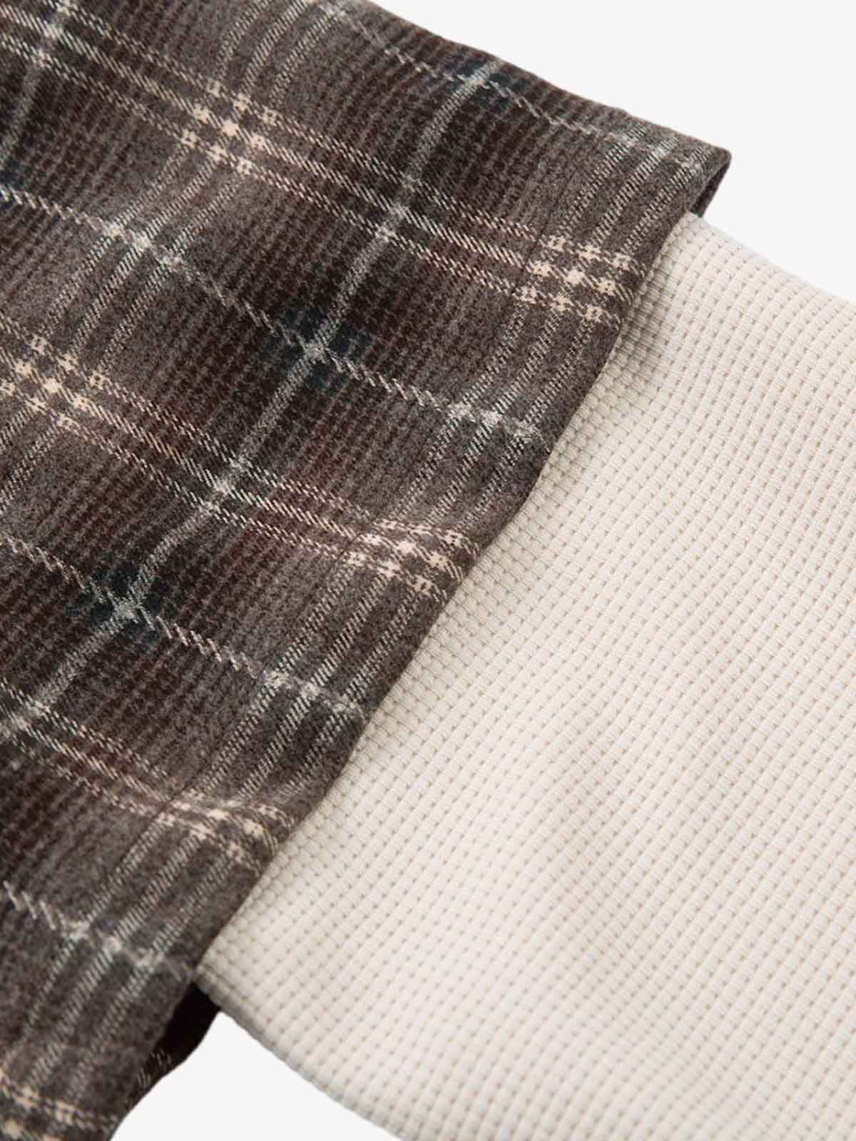 Cotton Street Distressed Plaid Faux Two-Piece Shirt - Image 11
