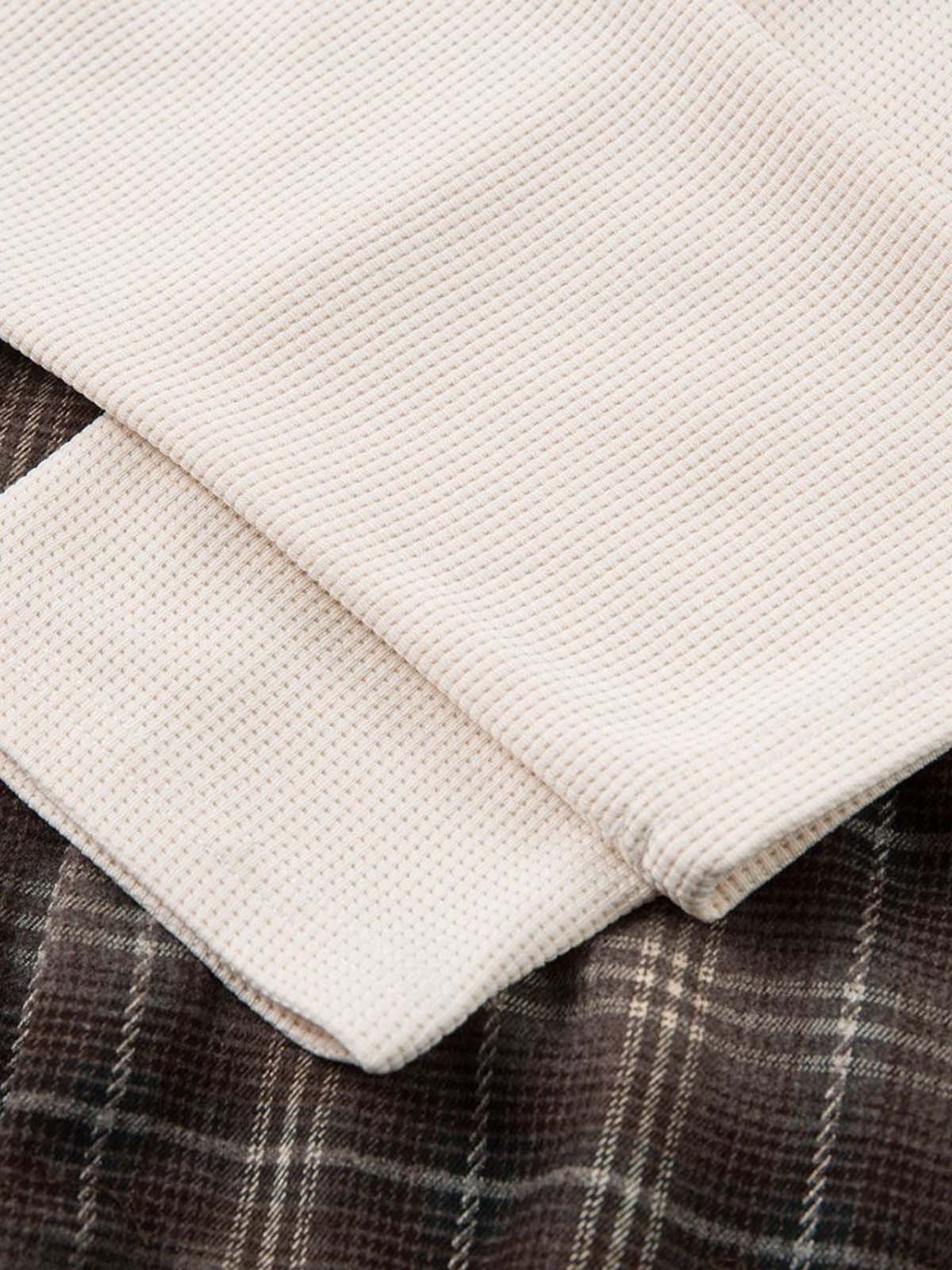 Cotton Street Distressed Plaid Faux Two-Piece Shirt - Image 12