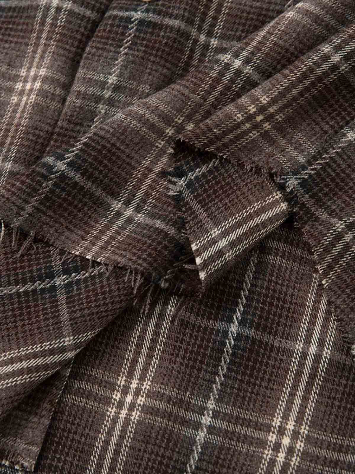 Cotton Street Distressed Plaid Faux Two-Piece Shirt - Image 9
