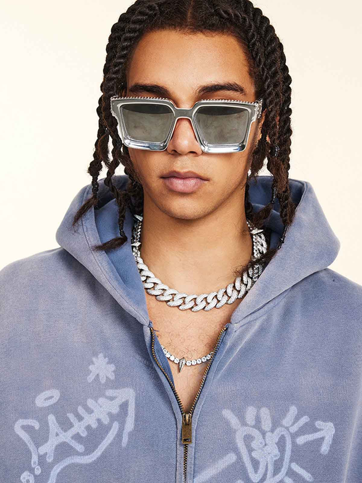 Street Graffiti Spray Print Zip Up Hoodie - Image 6