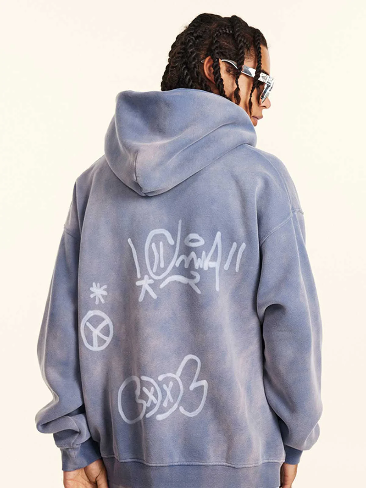Street Graffiti Spray Print Zip Up Hoodie - Image 8