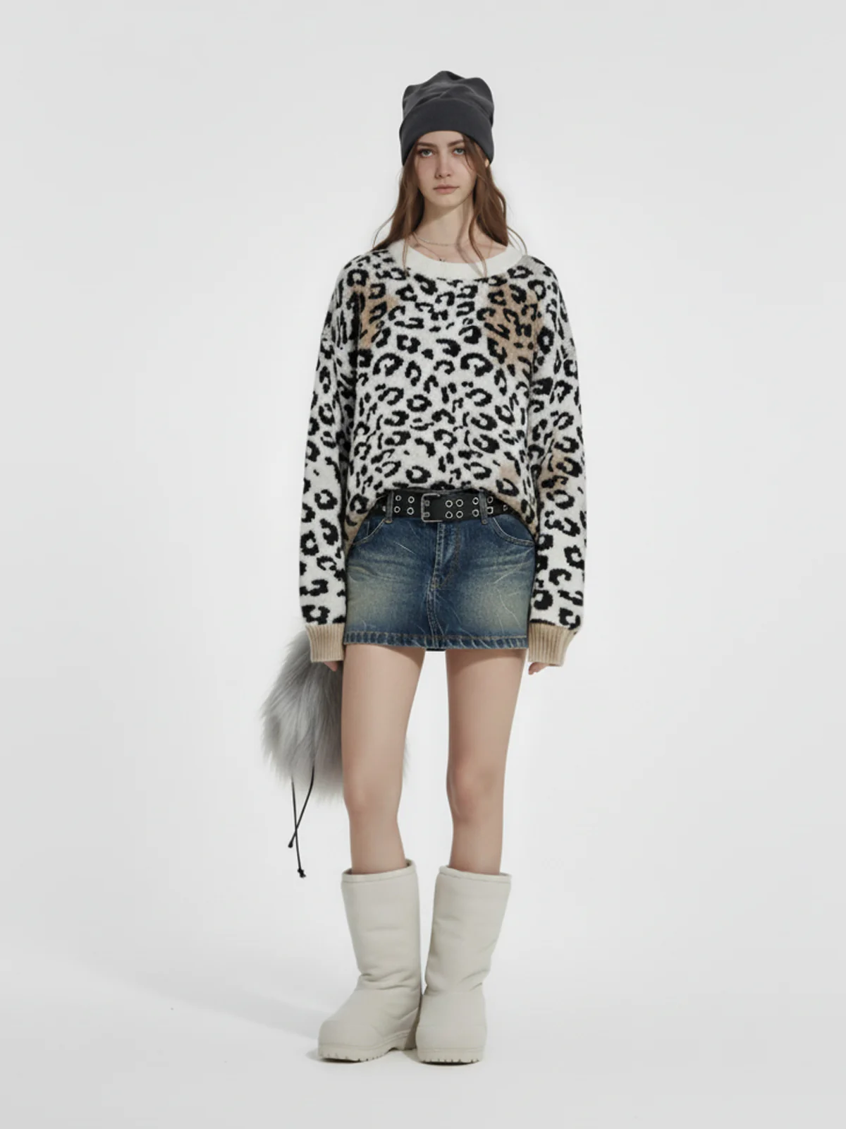 Street Leopard Print Knit Sweater - Image 6