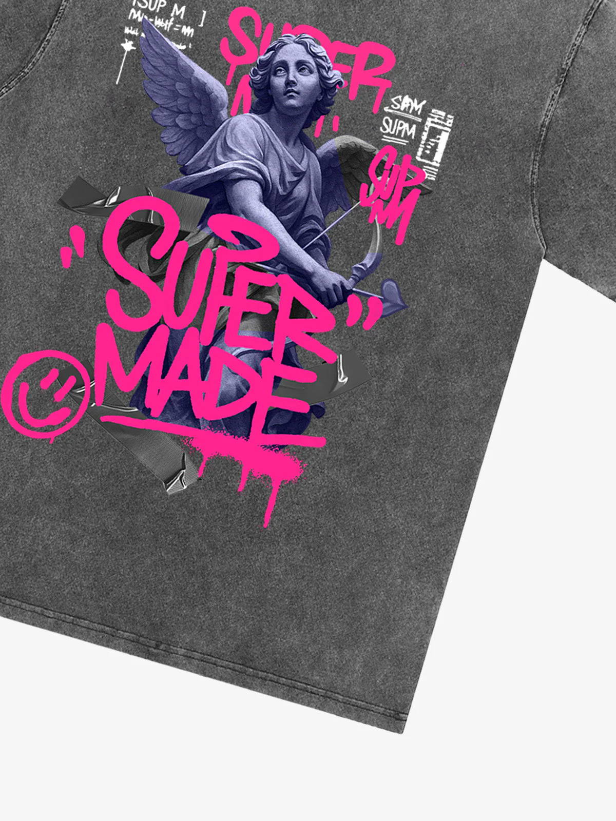 Street Pink Lucky Angel Graphic Design T-Shirt - Image 29