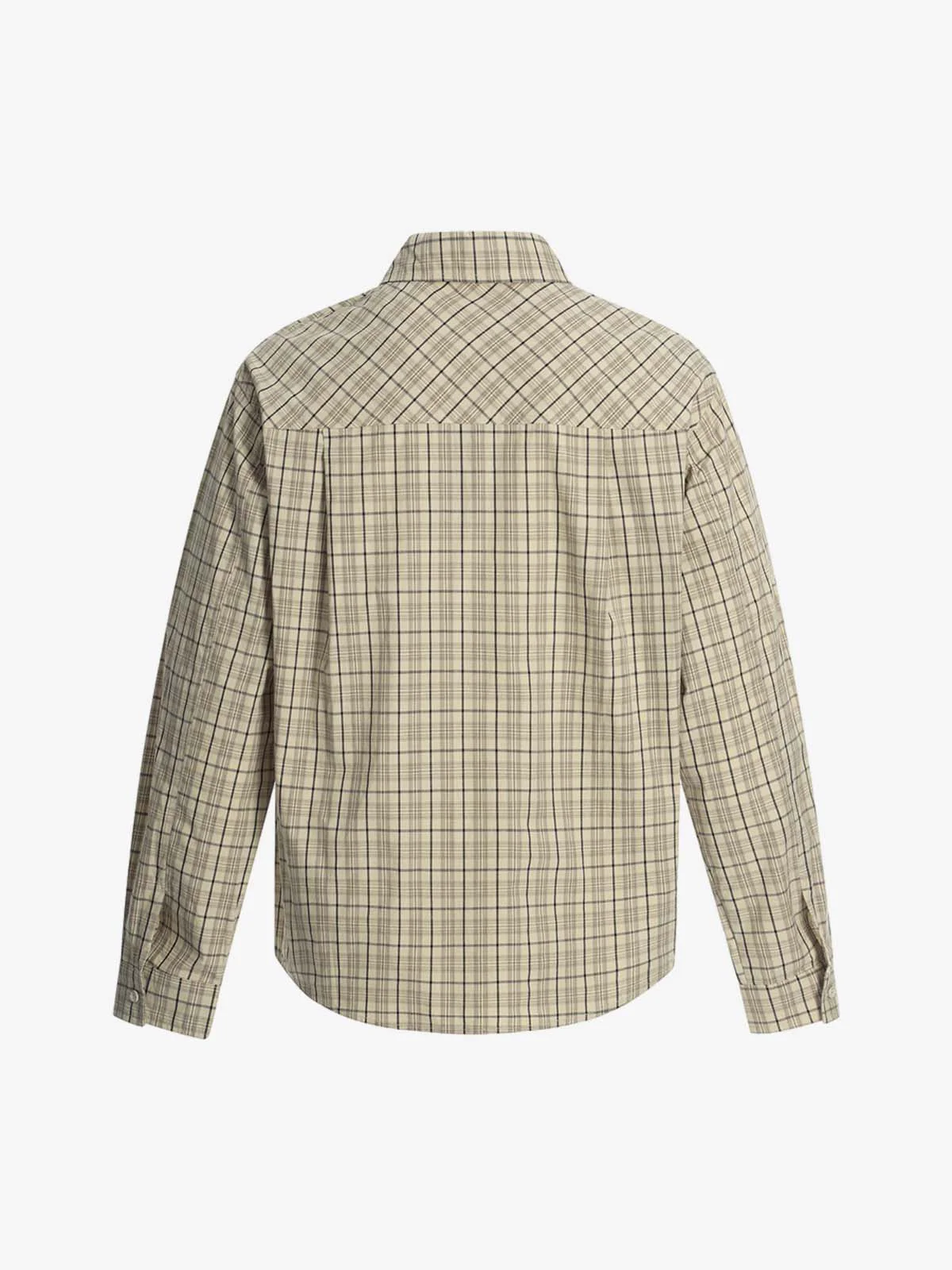 Street Print Lettering Plaid Long-Sleeve Shirt - Image 7