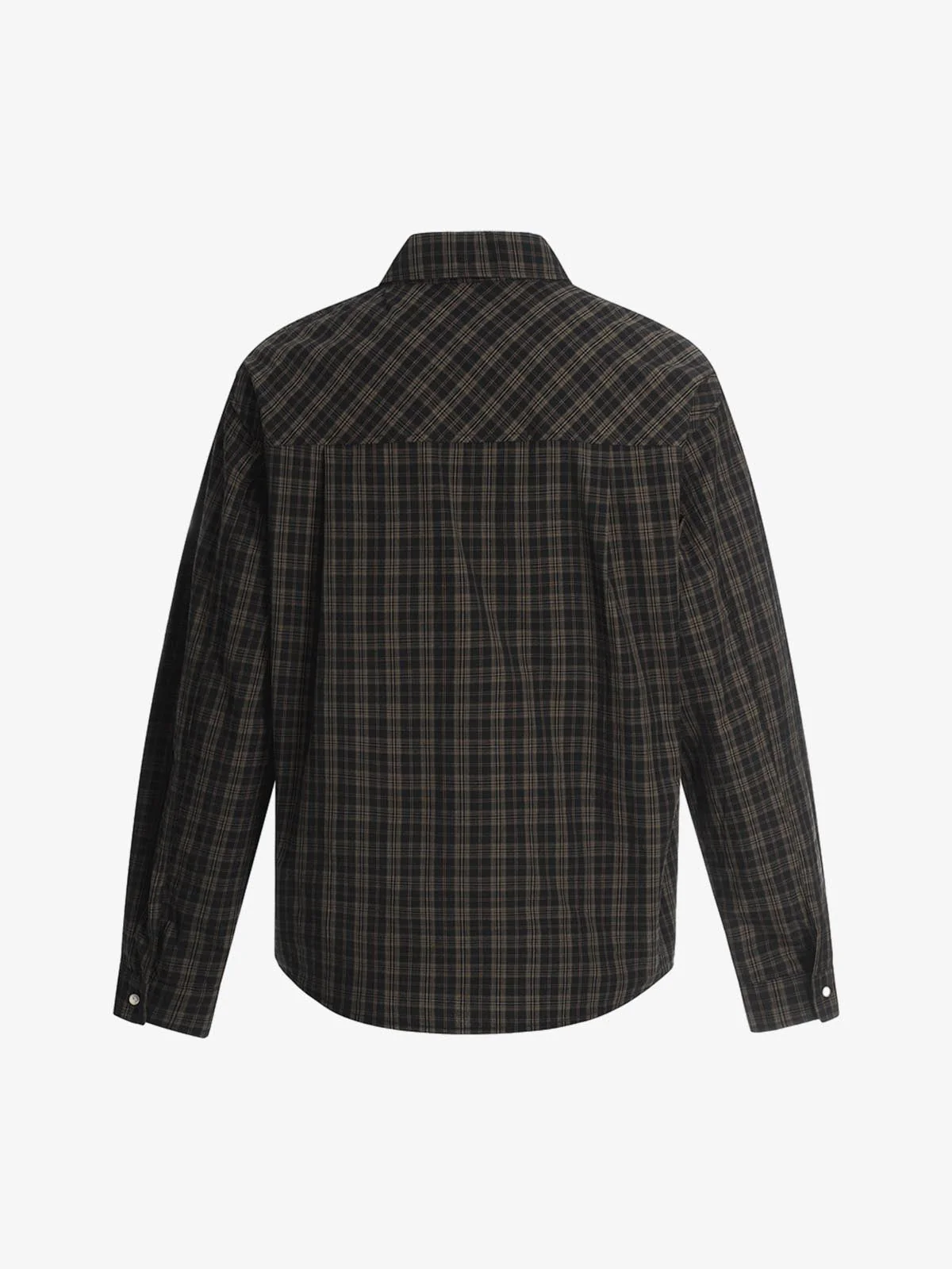 Street Print Lettering Plaid Long-Sleeve Shirt - Image 8