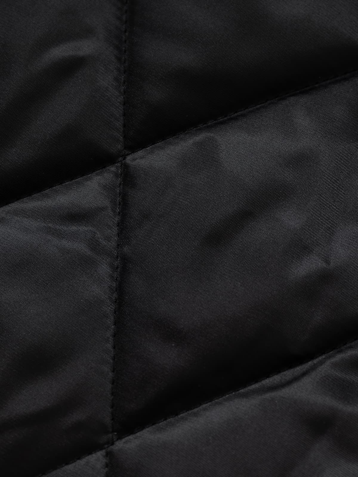 Street Punk Oblique Zipper Lambswool Collar Quilted Jacket - Image 15