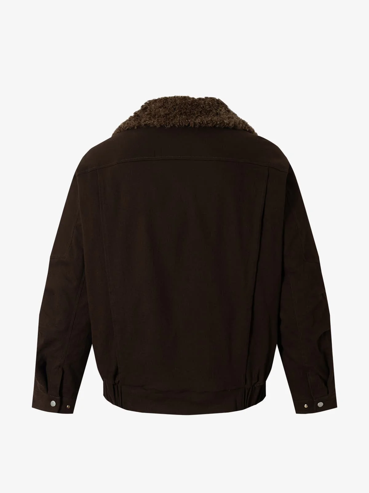 Street Punk Oblique Zipper Lambswool Collar Quilted Jacket - Image 8