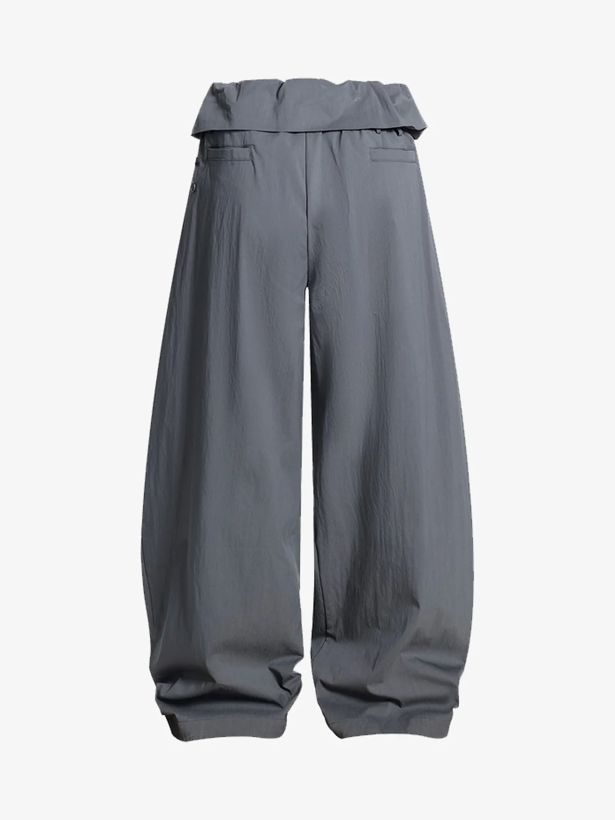 Street Ruffled Waist Pleated Drape Balloon Pants - Image 6