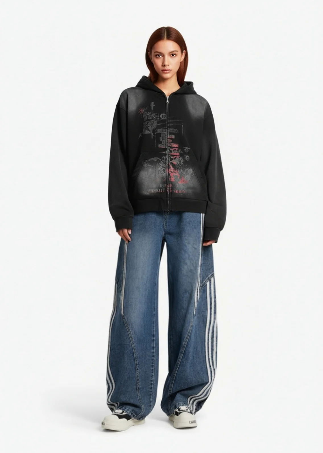 Street Spray Paint Print Hoodie - Image 2