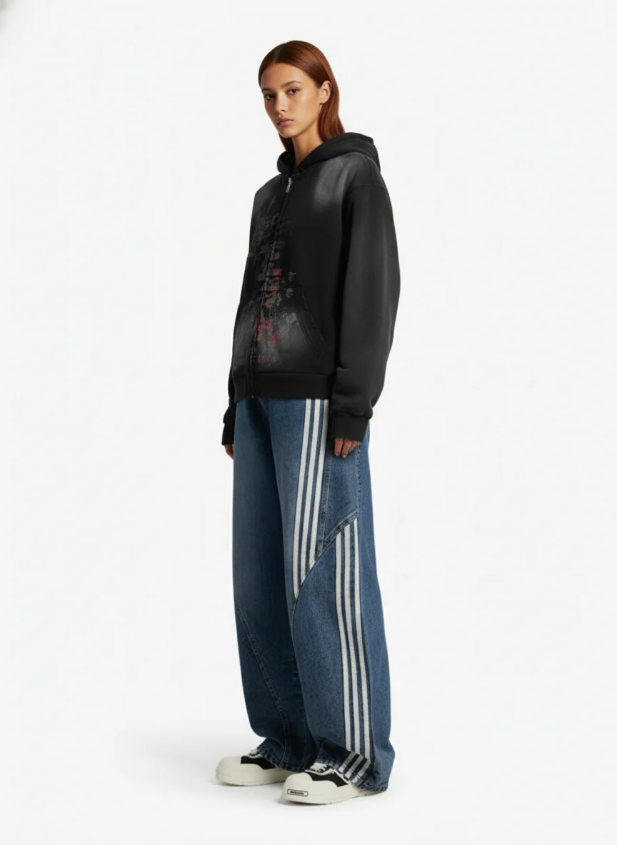 Street Spray Paint Print Hoodie - Image 4